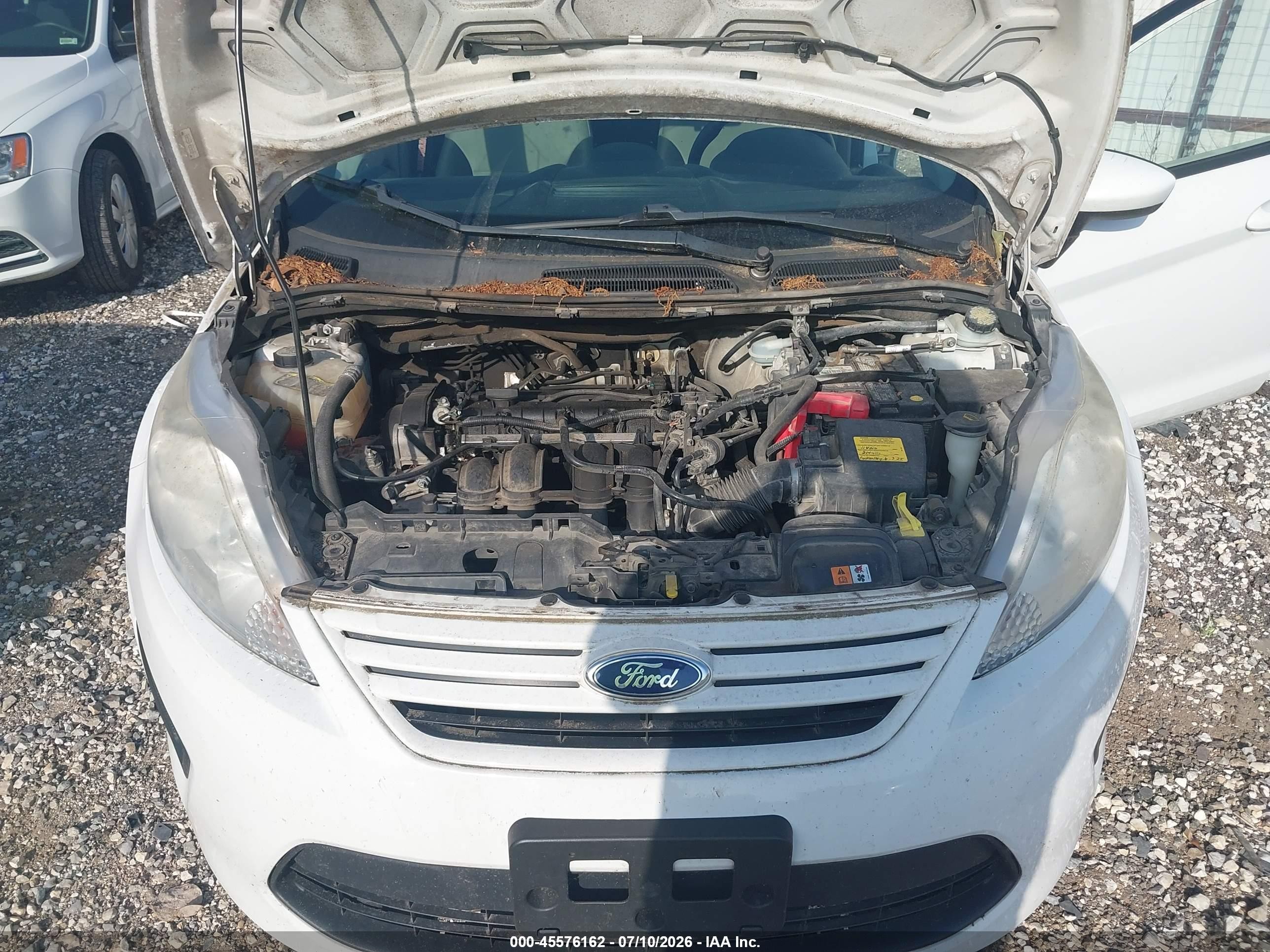 2013 Ford Fiesta S White vin: 3FADP4AJ6DM207982