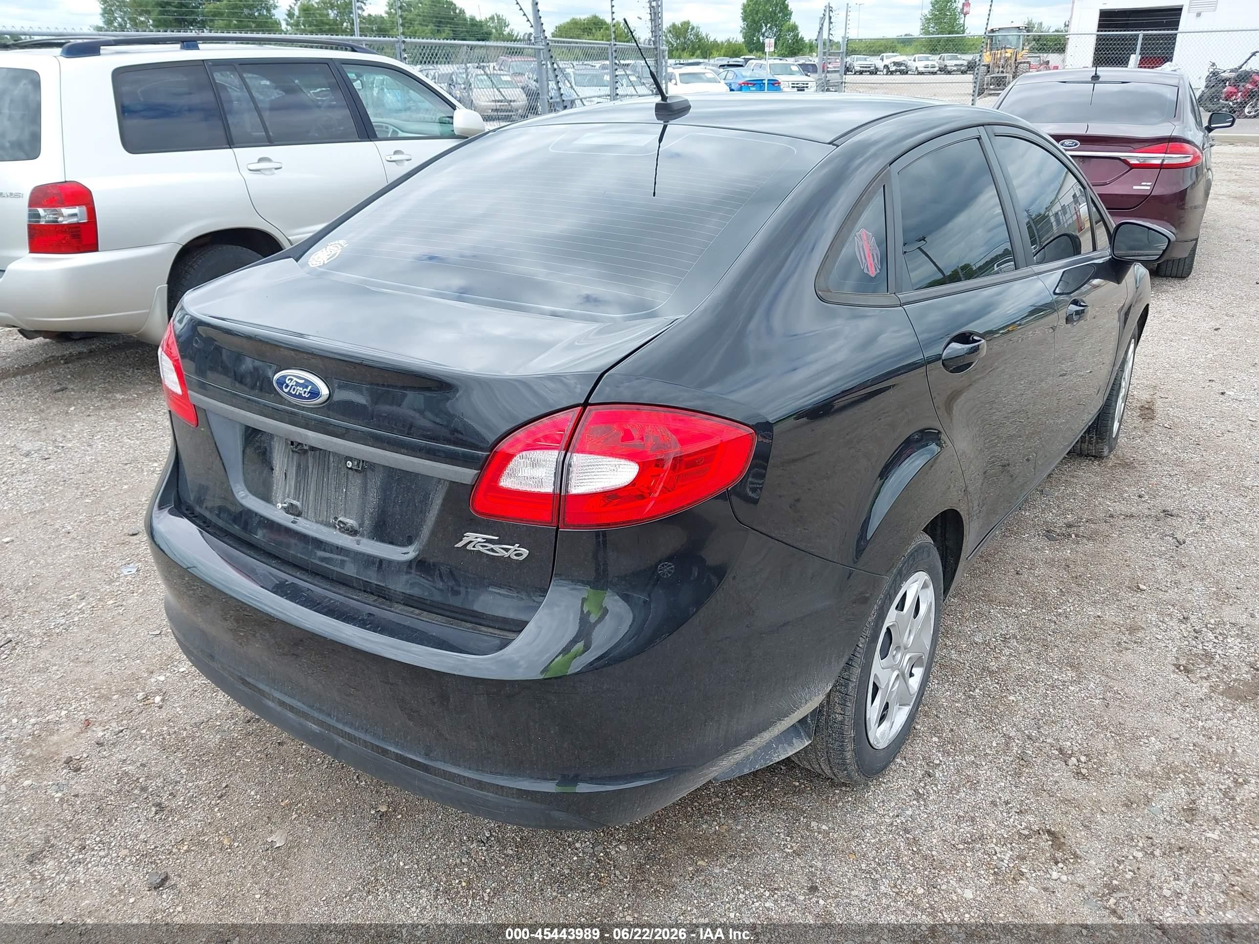 2013 Ford Fiesta S Black vin: 3FADP4AJ9DM184259