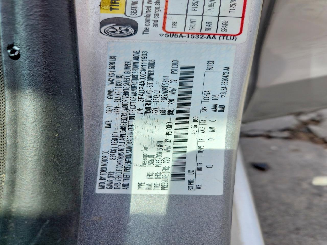 2012 Ford Fiesta S Silver vin: 3FADP4AJXCM111903