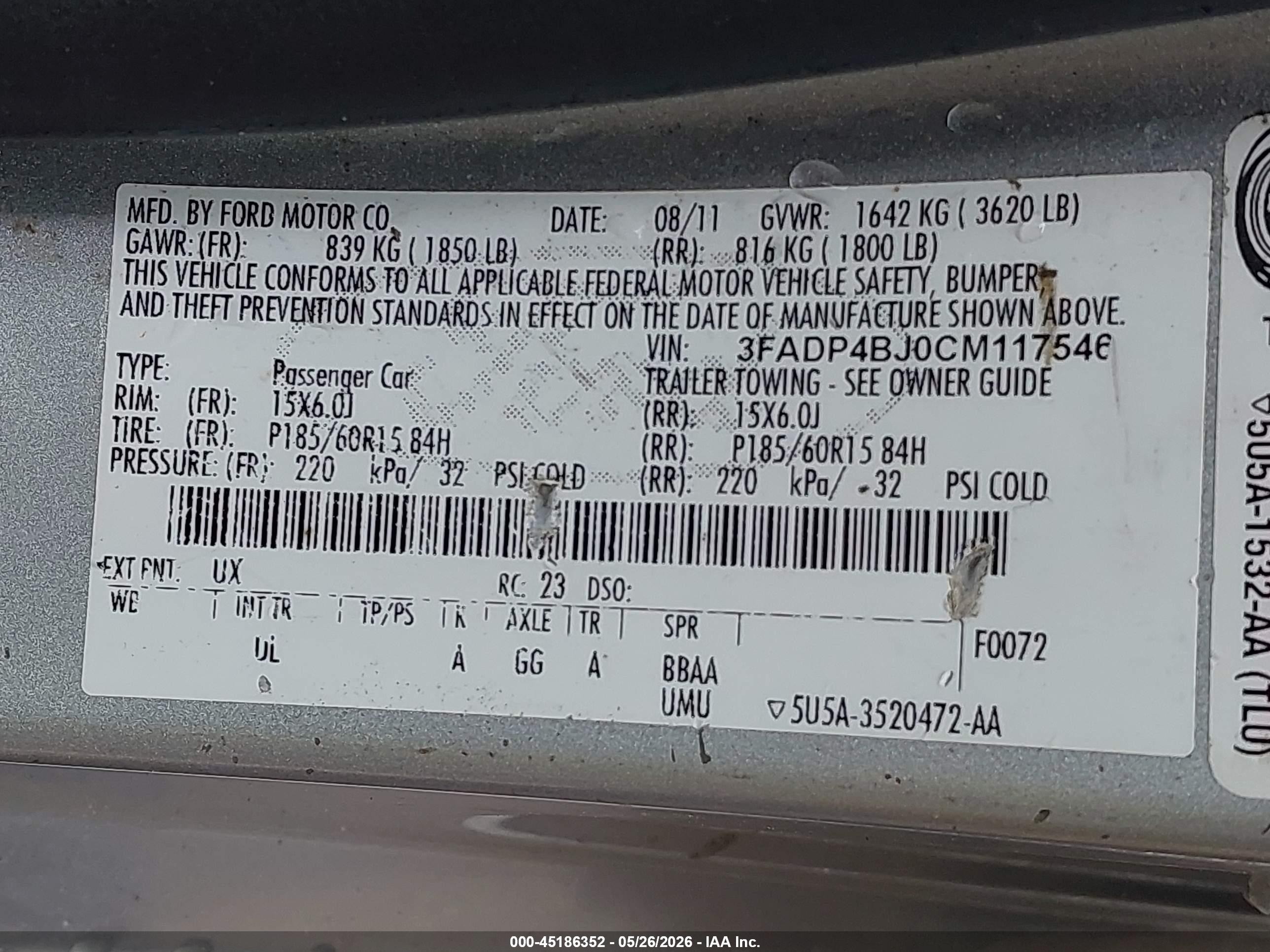 2012 Ford Fiesta Se Silver vin: 3FADP4BJ0CM117546