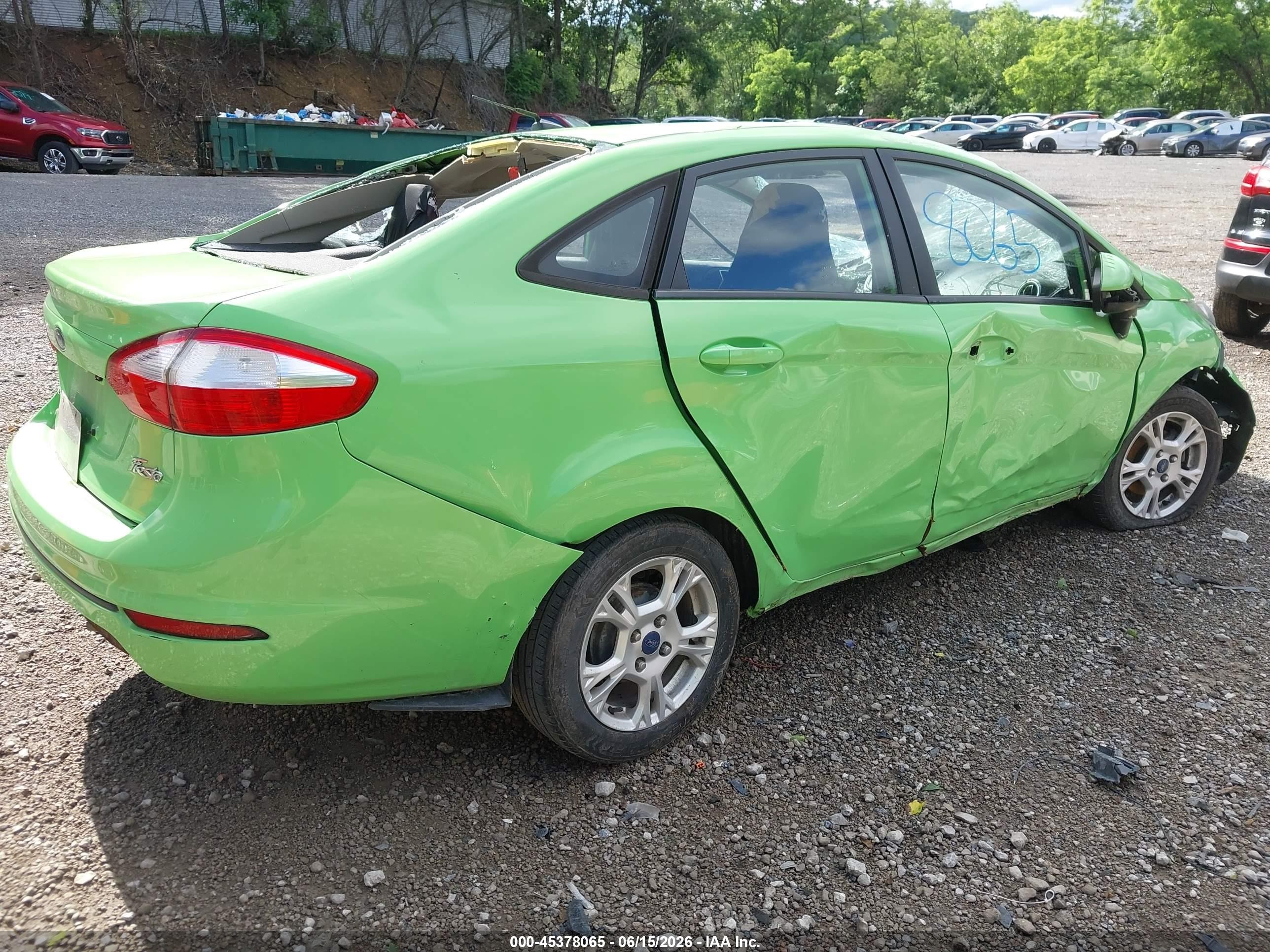 2014 Ford Fiesta Se Green vin: 3FADP4BJ0EM211607
