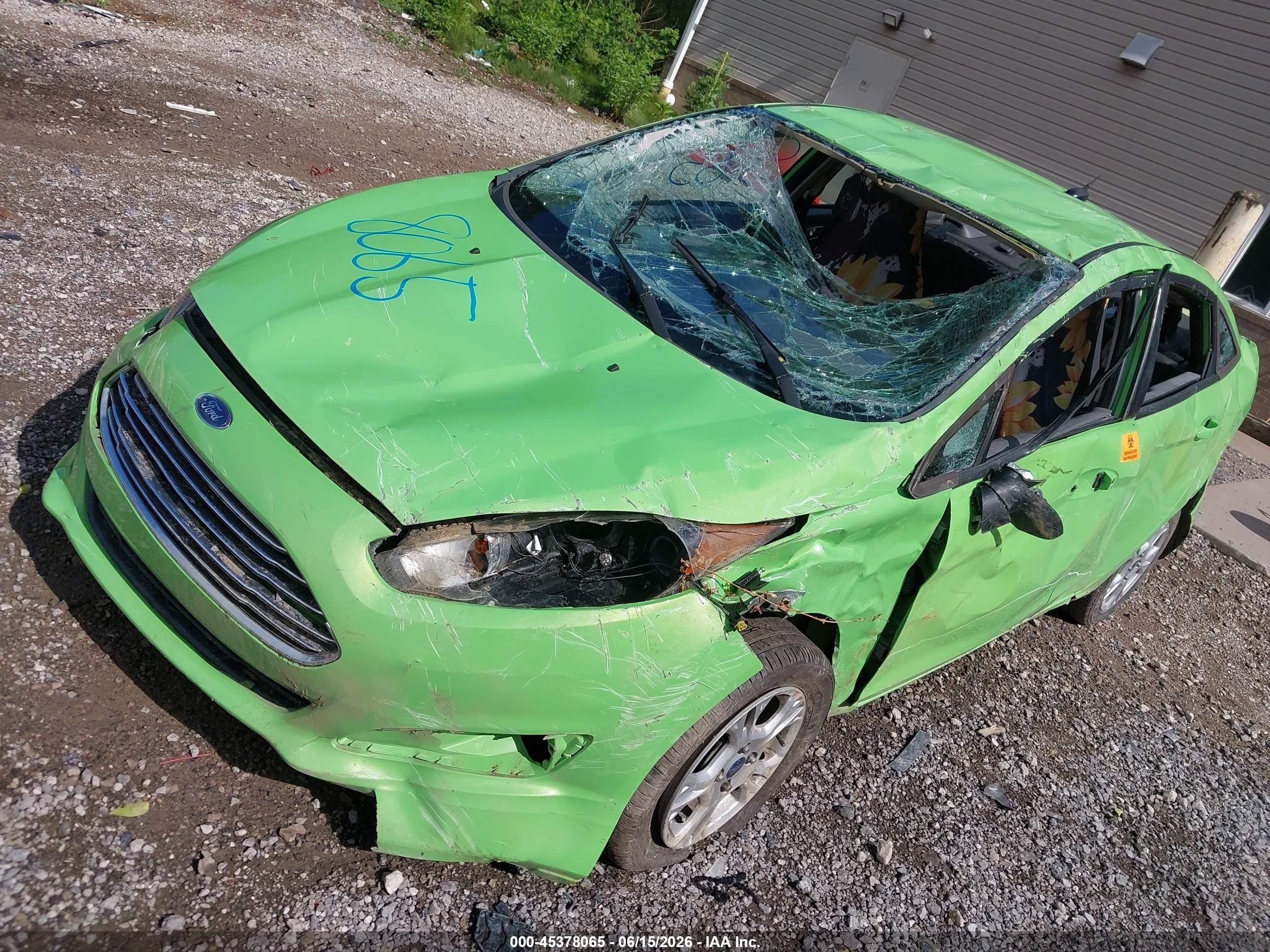 2014 Ford Fiesta Se Green vin: 3FADP4BJ0EM211607