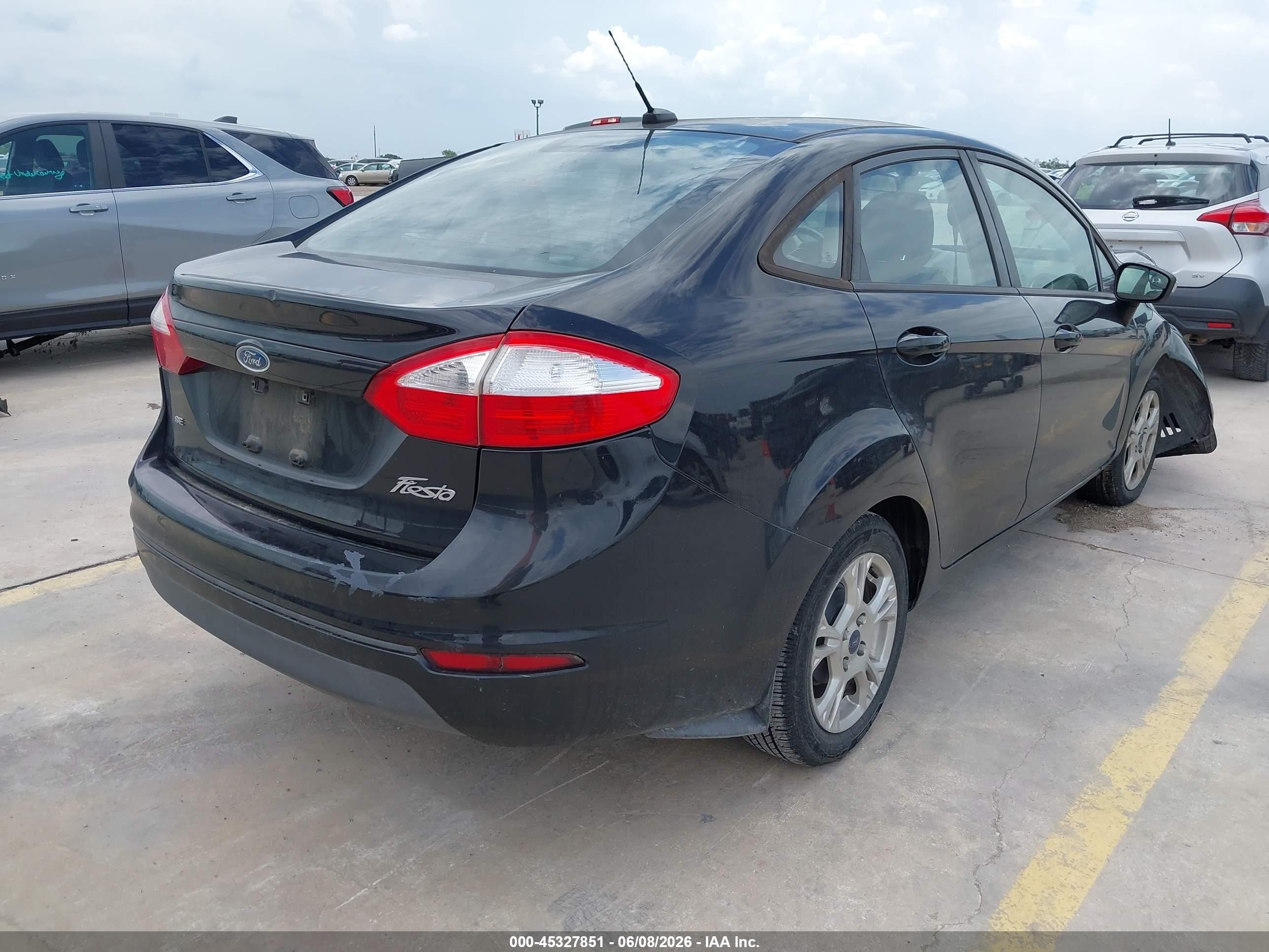 2014 Ford Fiesta Se Black vin: 3FADP4BJ0EM220453