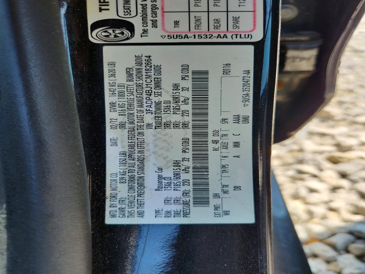 2012 Ford Fiesta Se Black vin: 3FADP4BJ1CM182664