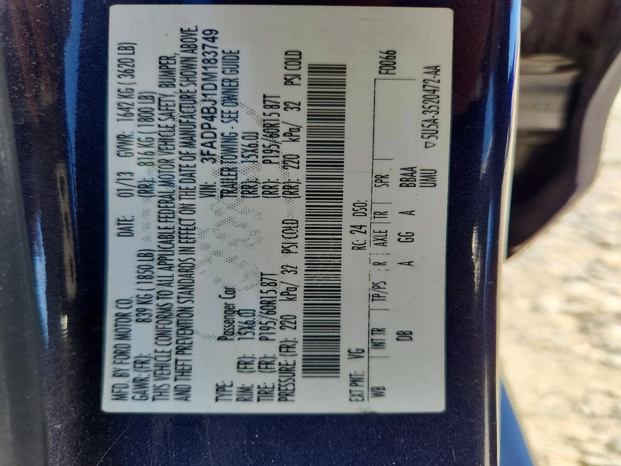2013 Ford Fiesta Se Gray vin: 3FADP4BJ1DM183749