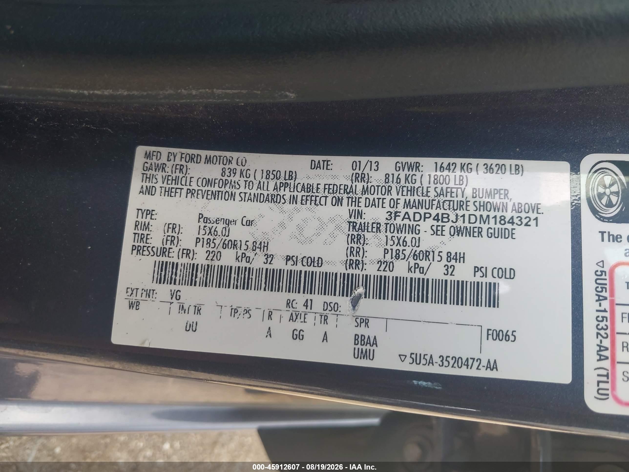 2013 Ford Fiesta Se Синий vin: 3FADP4BJ1DM184321
