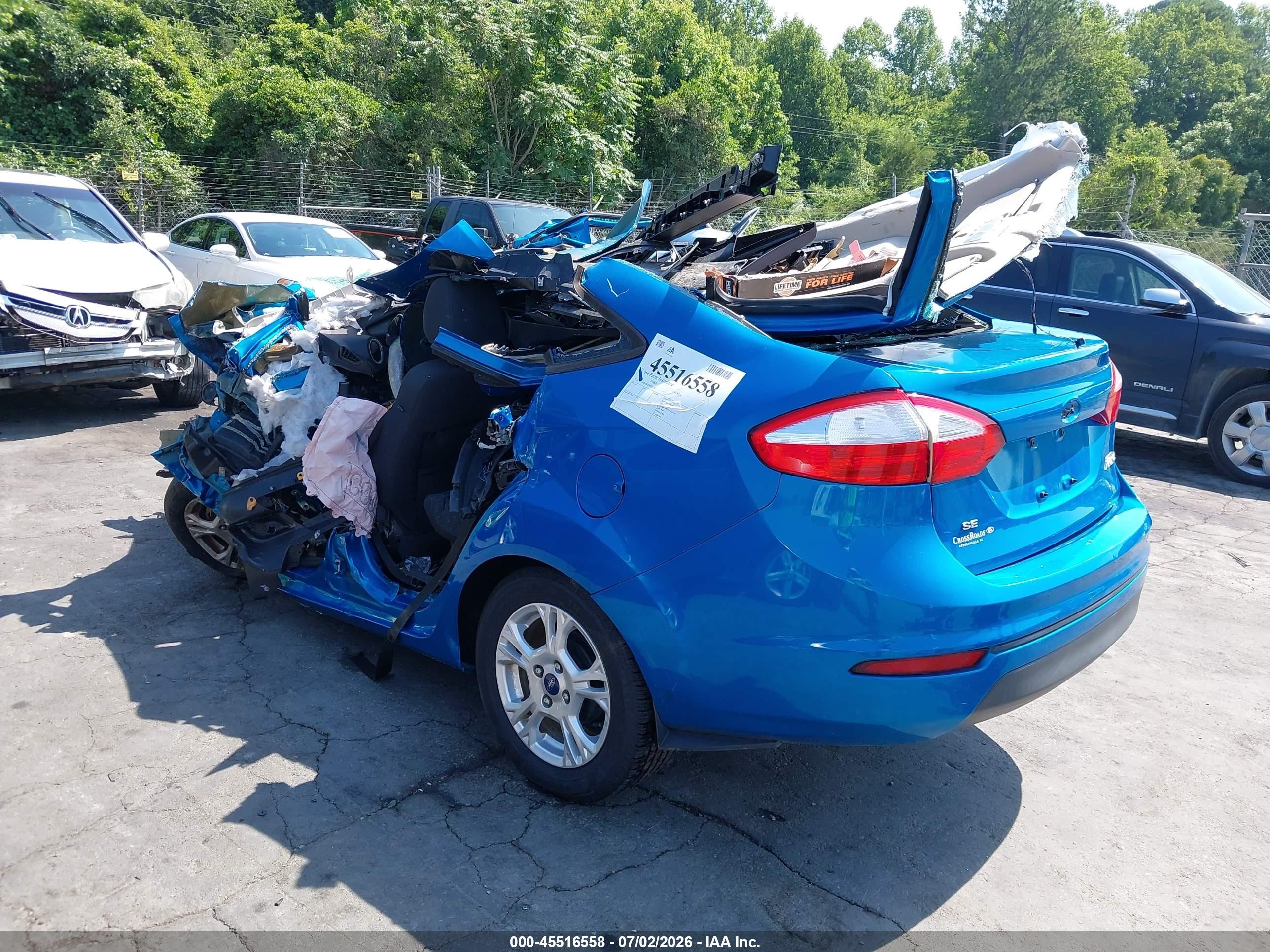 2015 Ford Fiesta Se Blue vin: 3FADP4BJ1FM223282