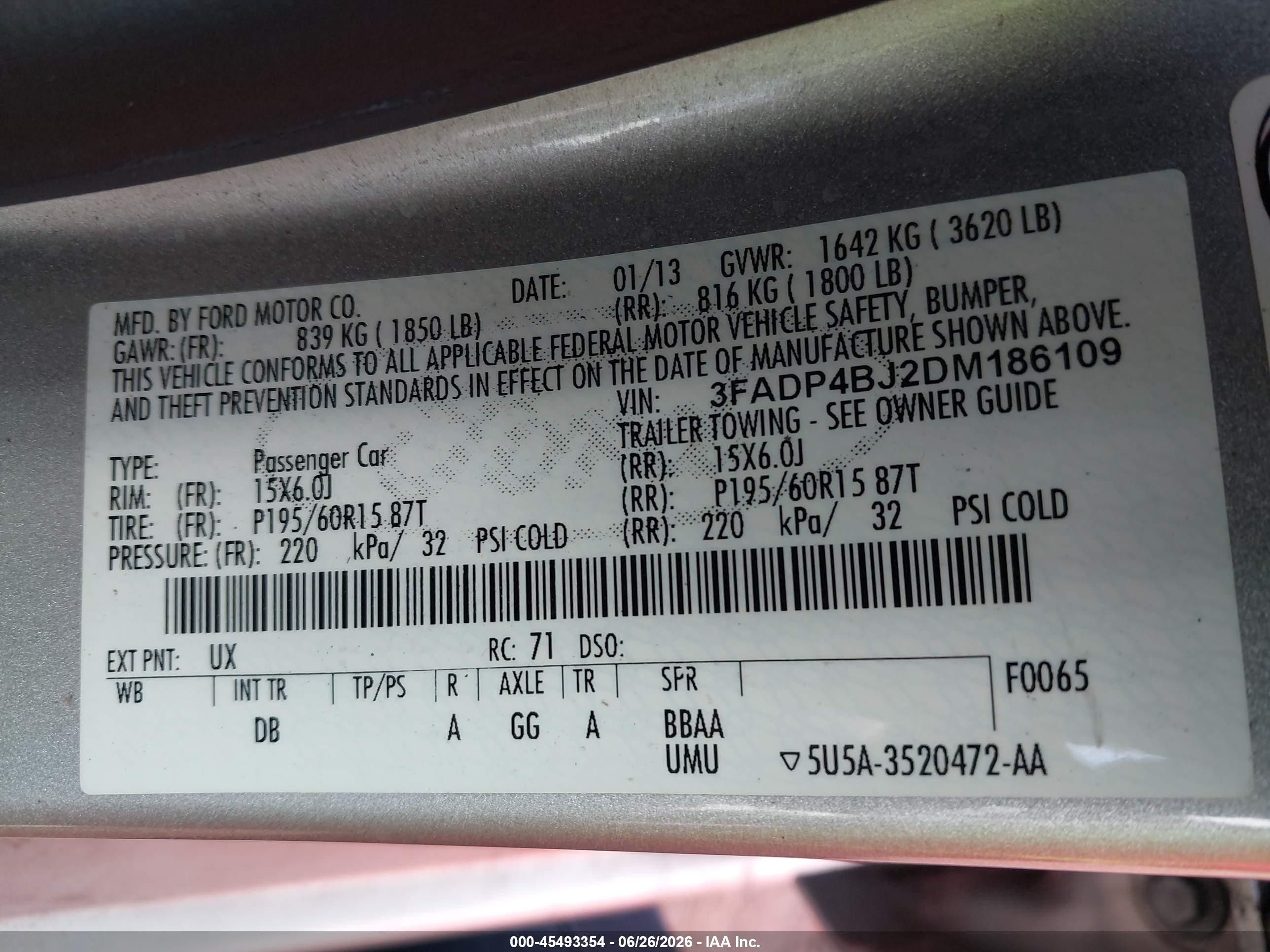 2013 Ford Fiesta Se Silver vin: 3FADP4BJ2DM186109