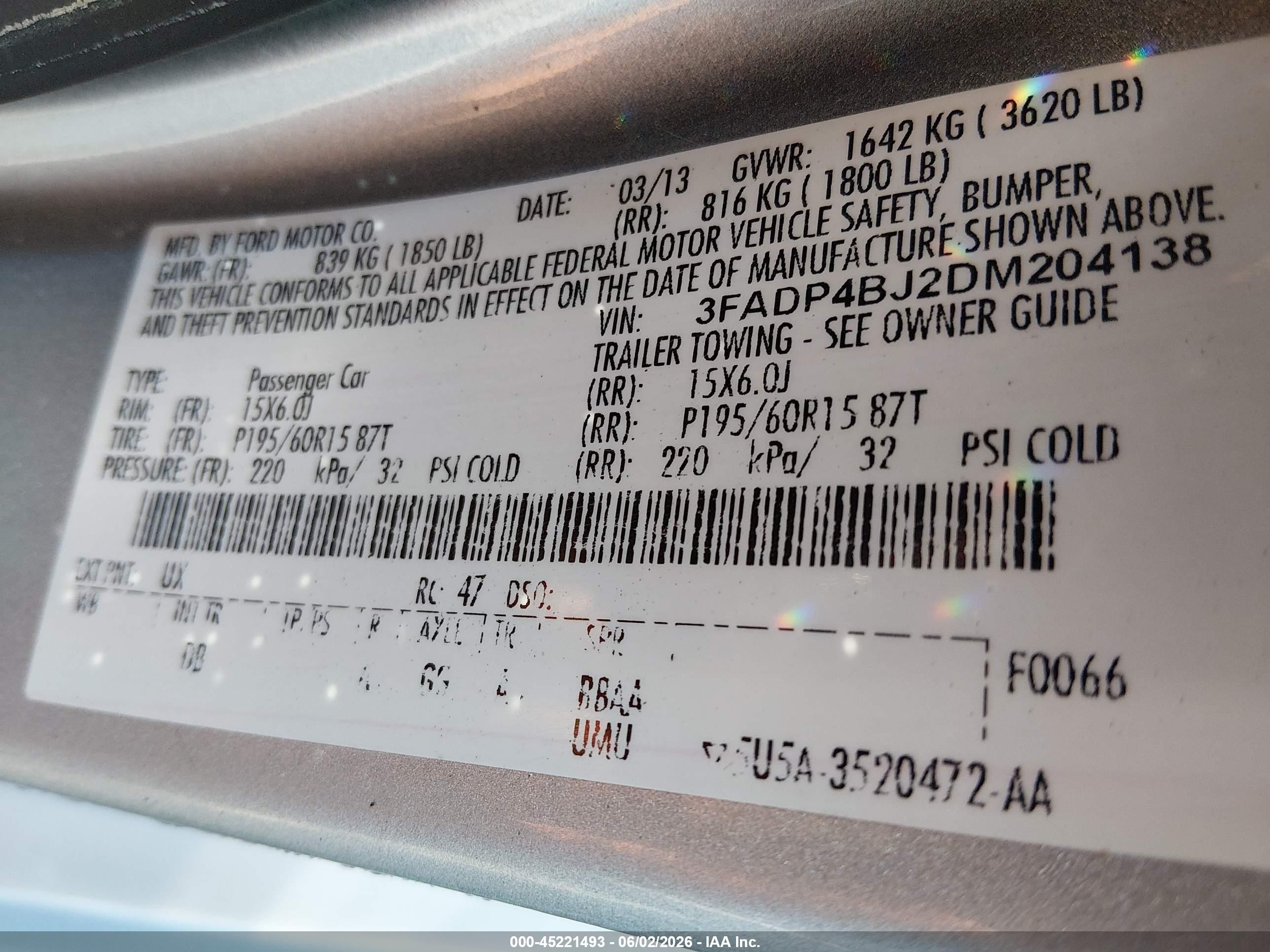 2013 Ford Fiesta Se Silver vin: 3FADP4BJ2DM204138