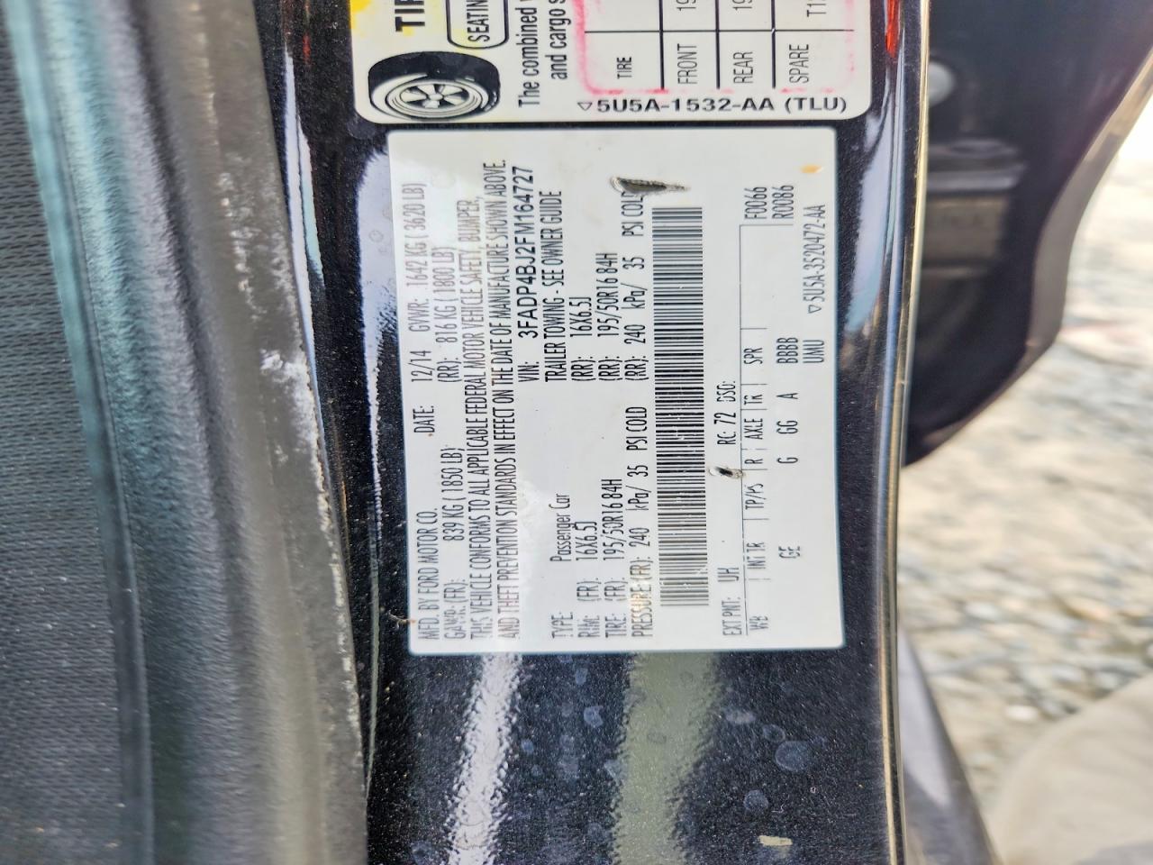 2015 Ford Fiesta Se Black vin: 3FADP4BJ2FM164727