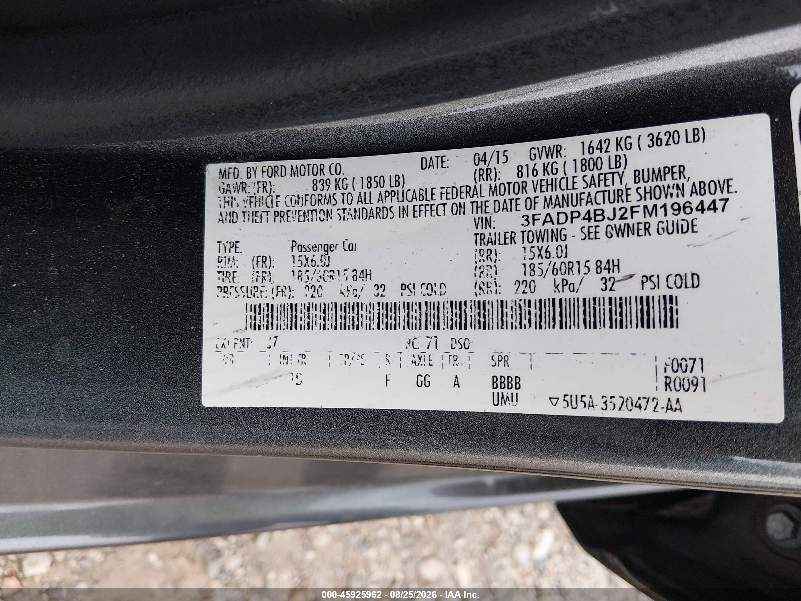 2015 Ford Fiesta Se Gray vin: 3FADP4BJ2FM196447