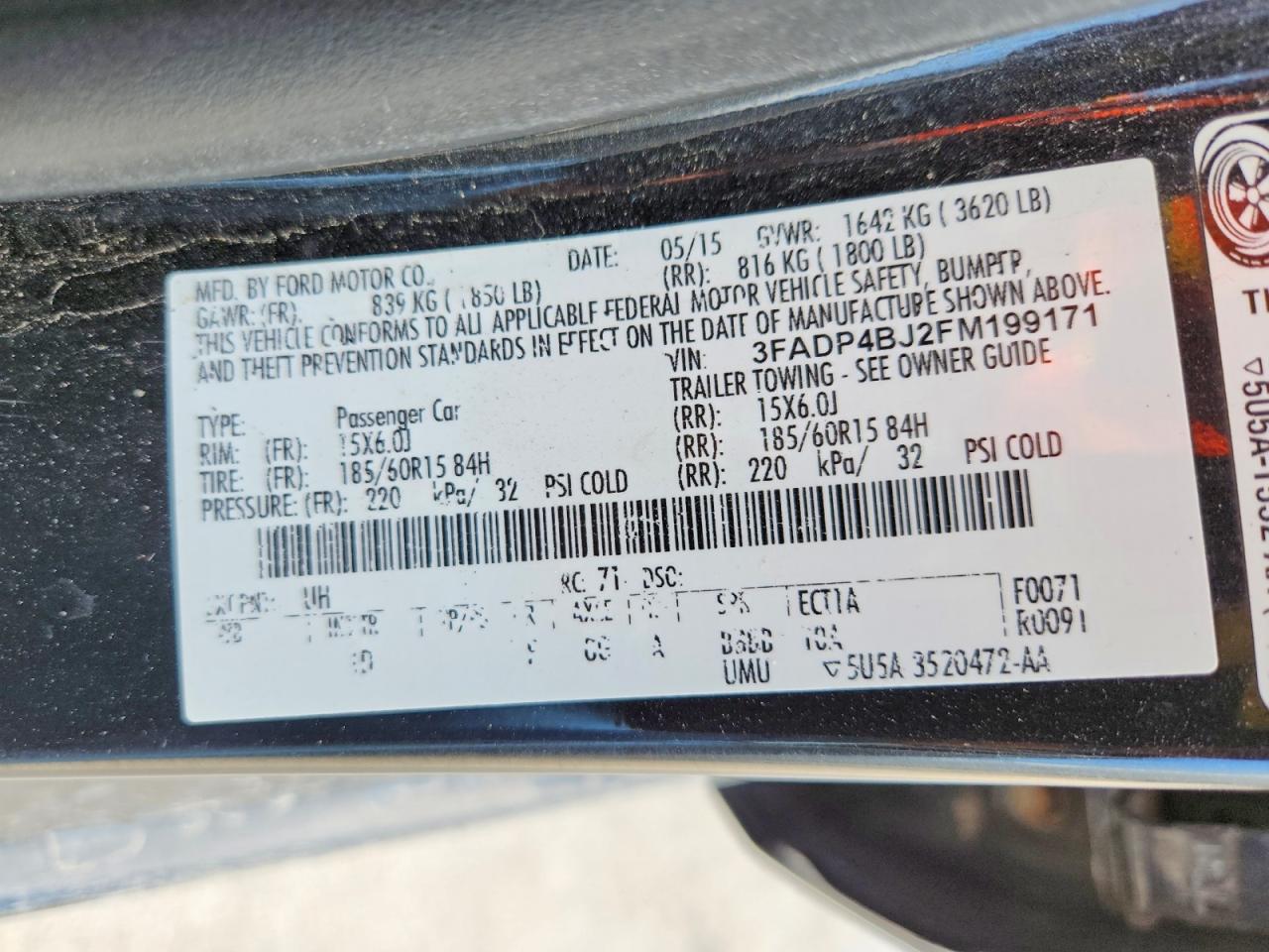 2015 Ford Fiesta Se Black vin: 3FADP4BJ2FM199171