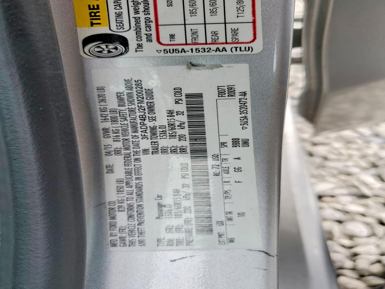 2015 Ford Fiesta Se Silver vin: 3FADP4BJ2FM200285