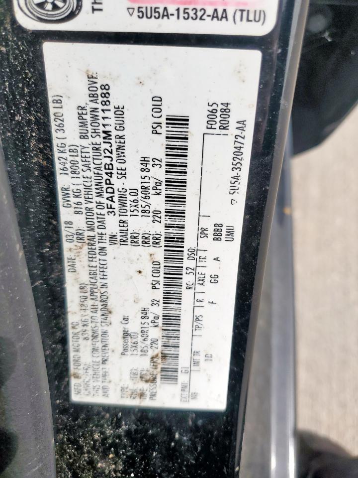 2018 Ford Fiesta Se Black vin: 3FADP4BJ2JM111888