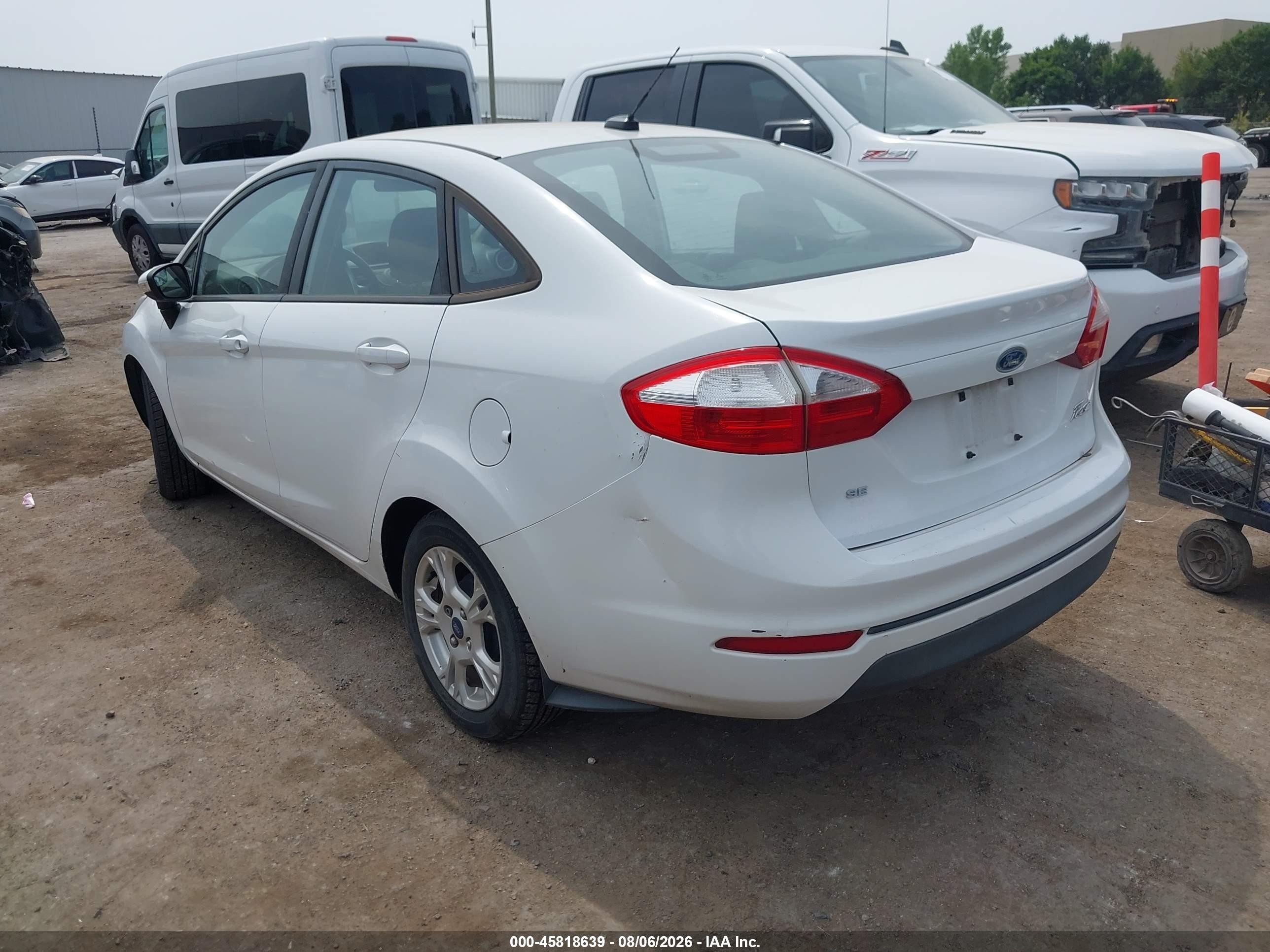 2014 Ford Fiesta Se White vin: 3FADP4BJ3EM107032
