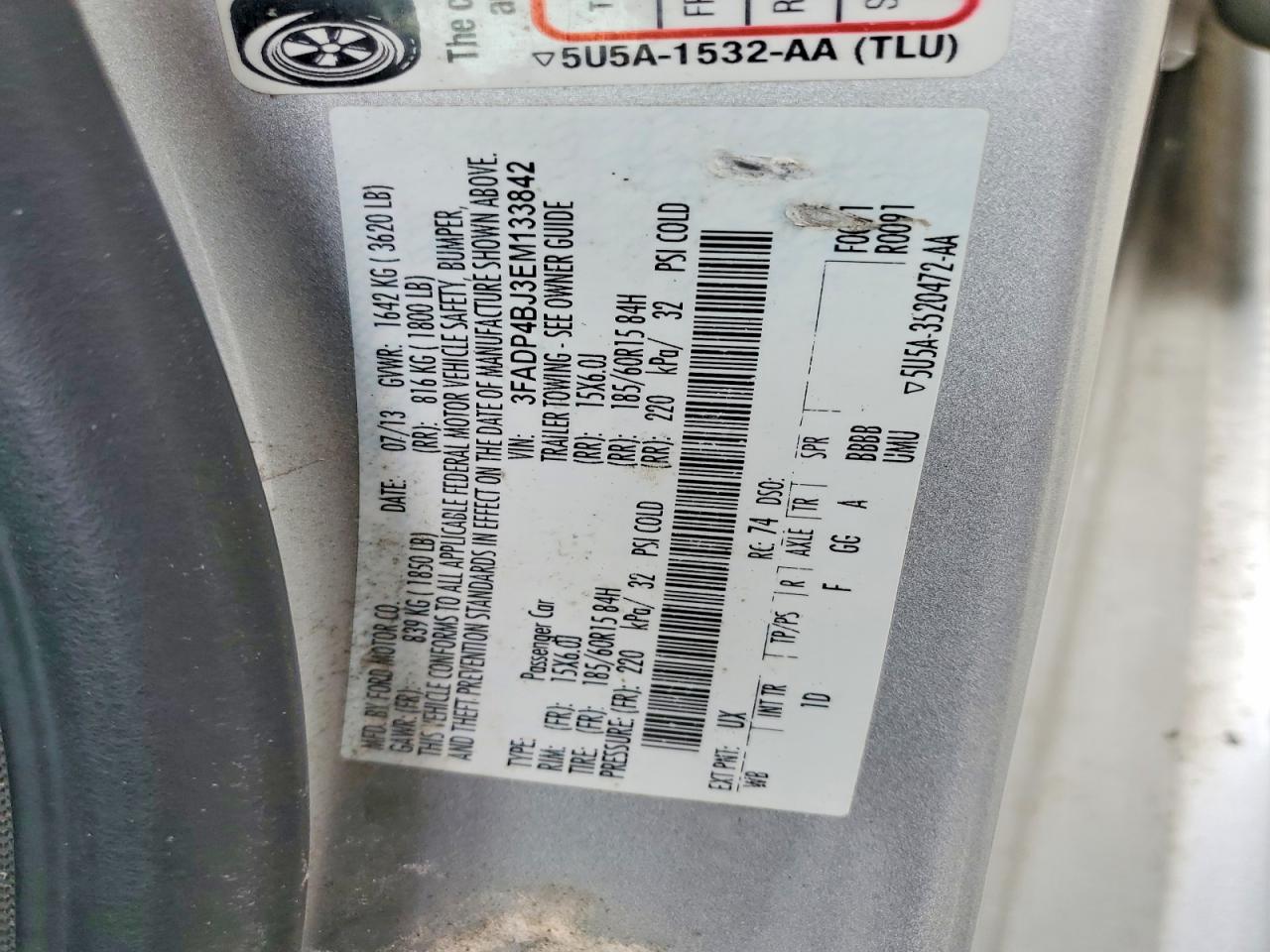 2014 Ford Fiesta Se Silver vin: 3FADP4BJ3EM133842