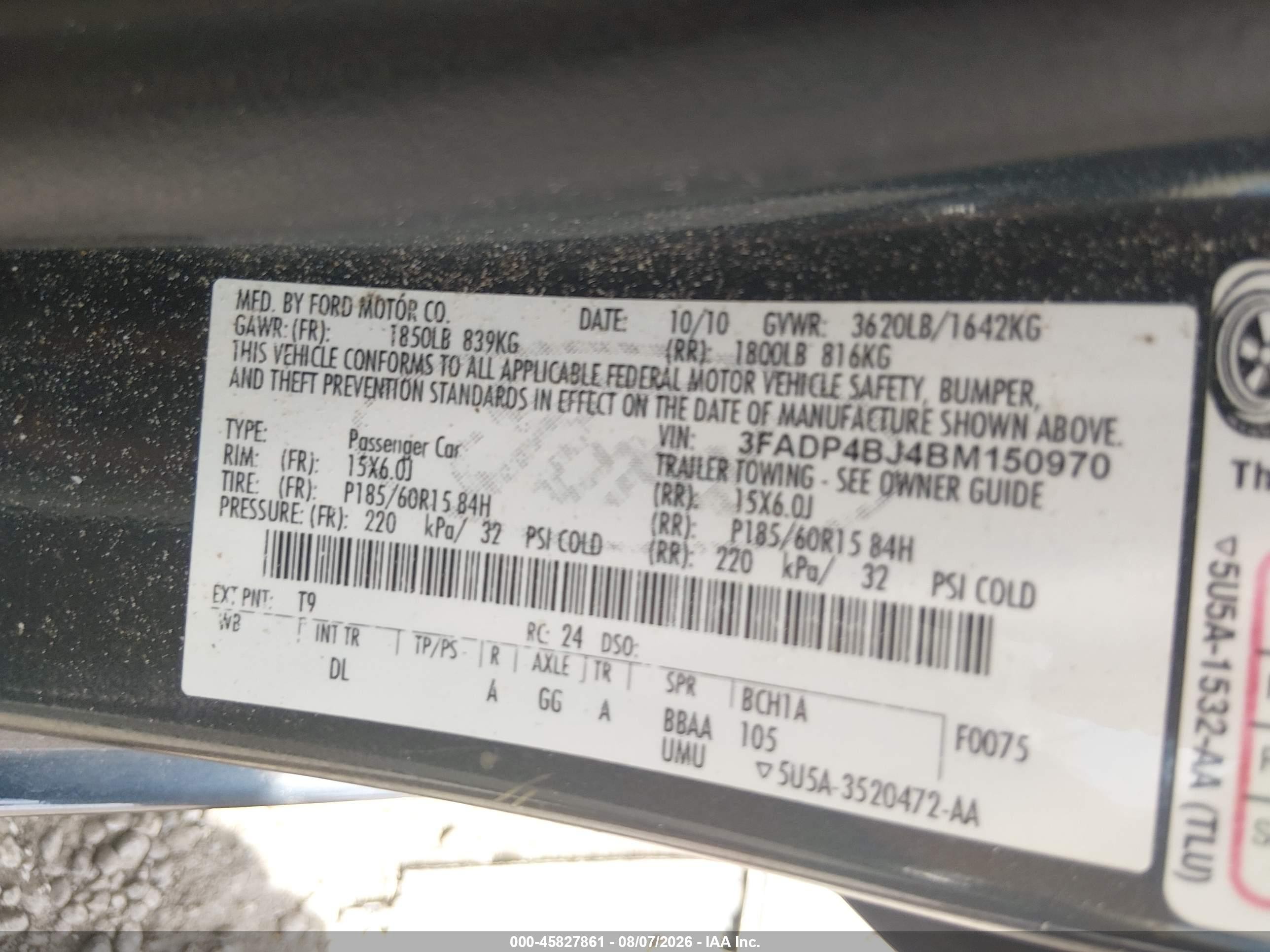 2011 Ford Fiesta Se Gray vin: 3FADP4BJ4BM150970