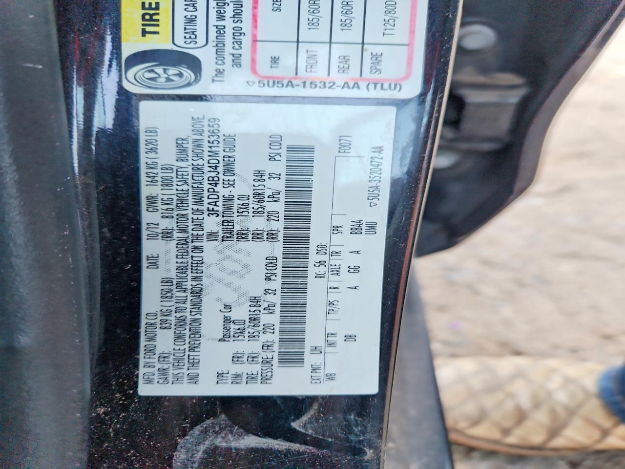 2013 Ford Fiesta Se Black vin: 3FADP4BJ4DM153659