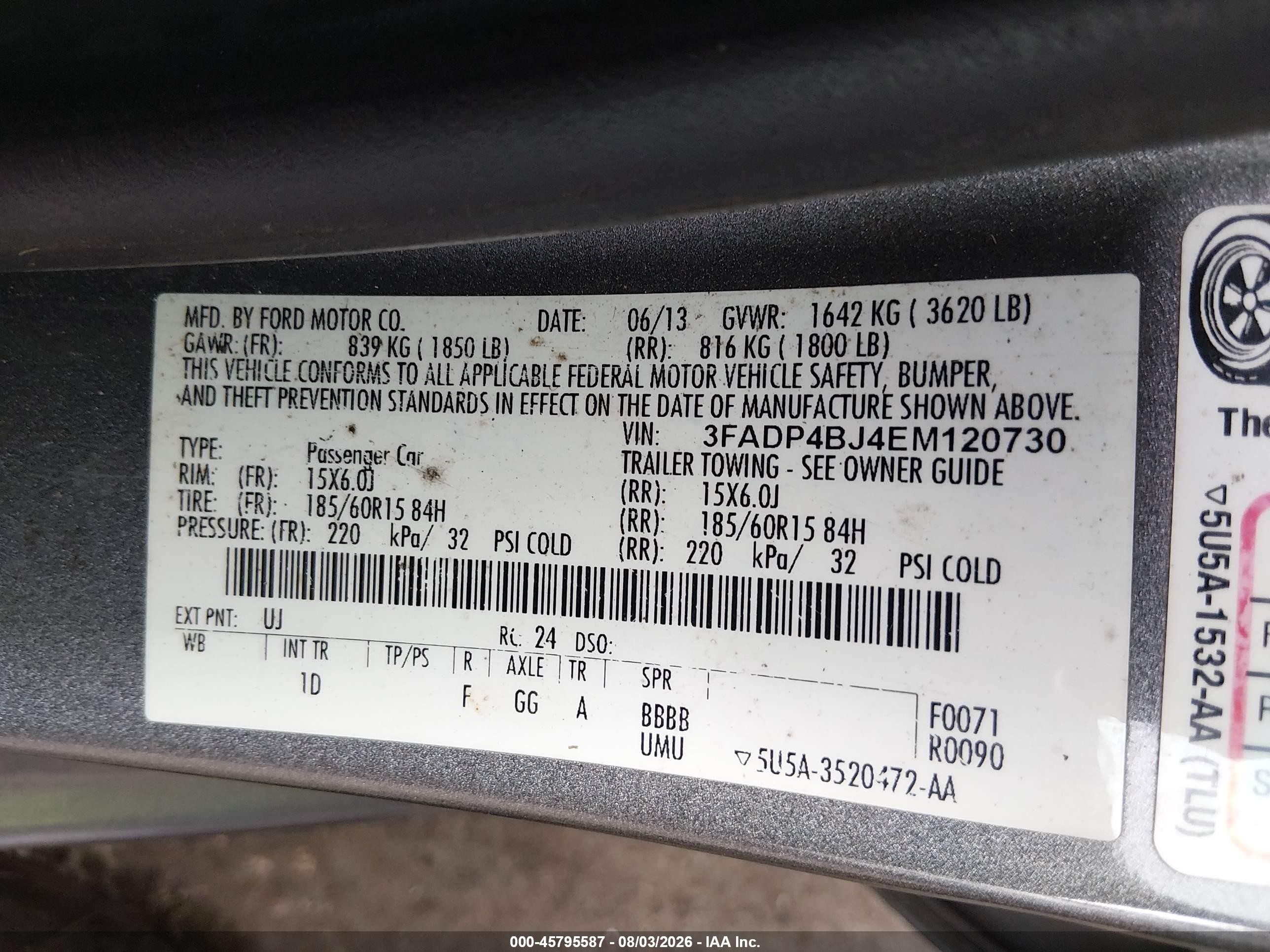 2014 Ford Fiesta Se Серый vin: 3FADP4BJ4EM120730