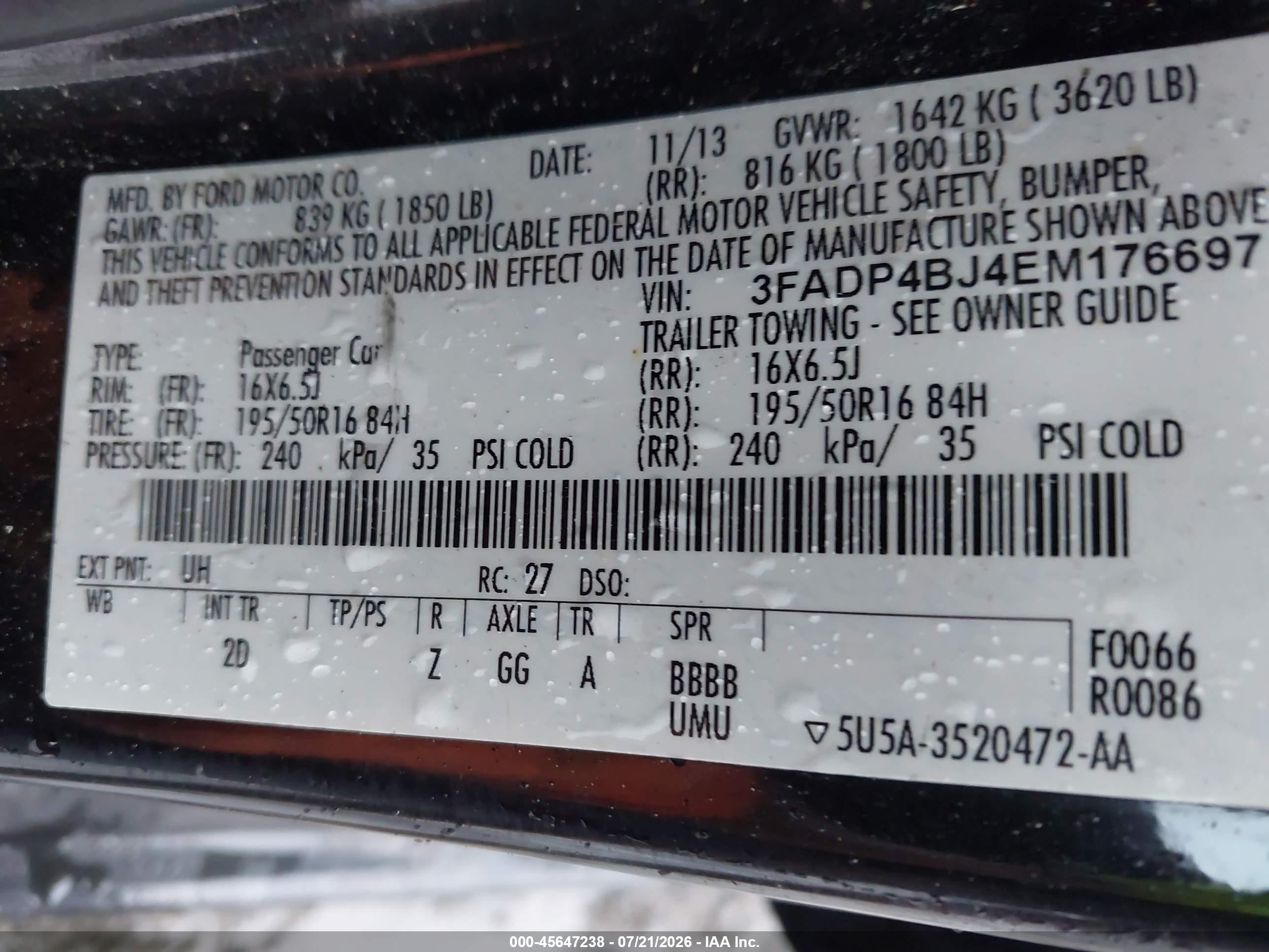 2014 Ford Fiesta Se Black vin: 3FADP4BJ4EM176697