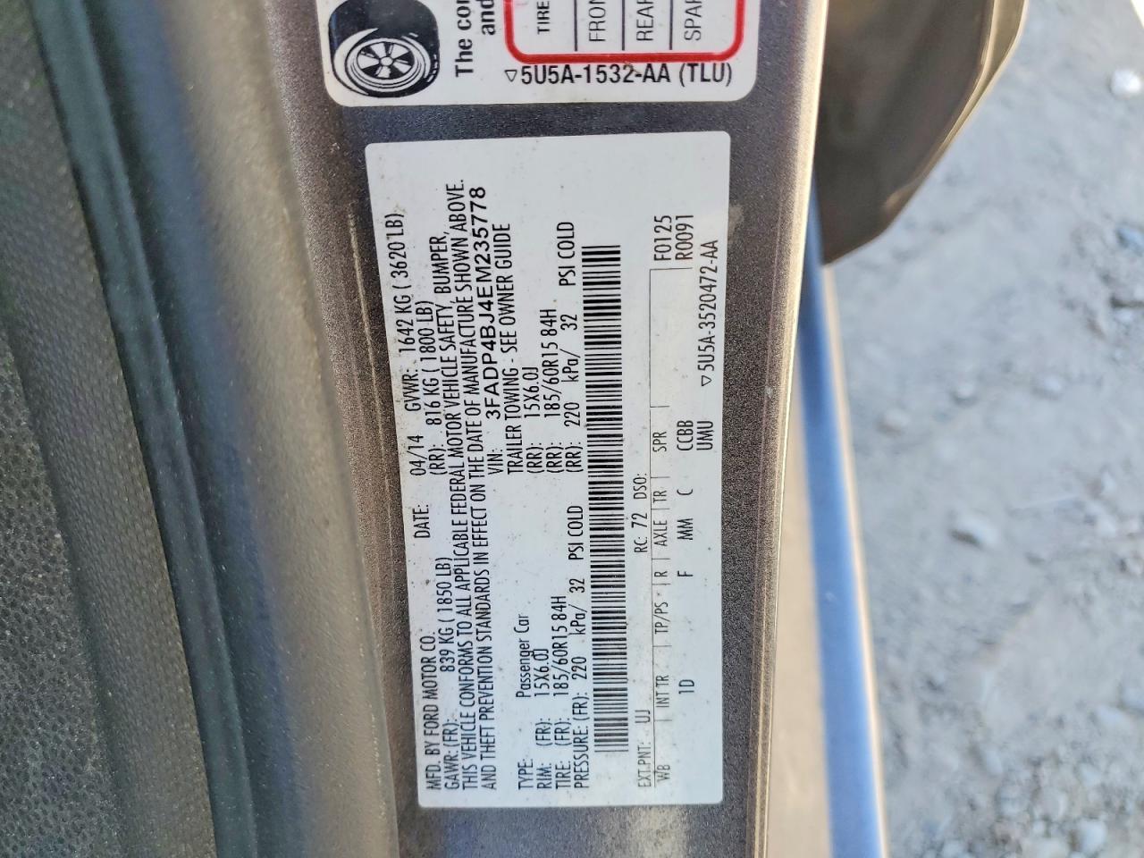 2014 Ford Fiesta Se Gray vin: 3FADP4BJ4EM235778