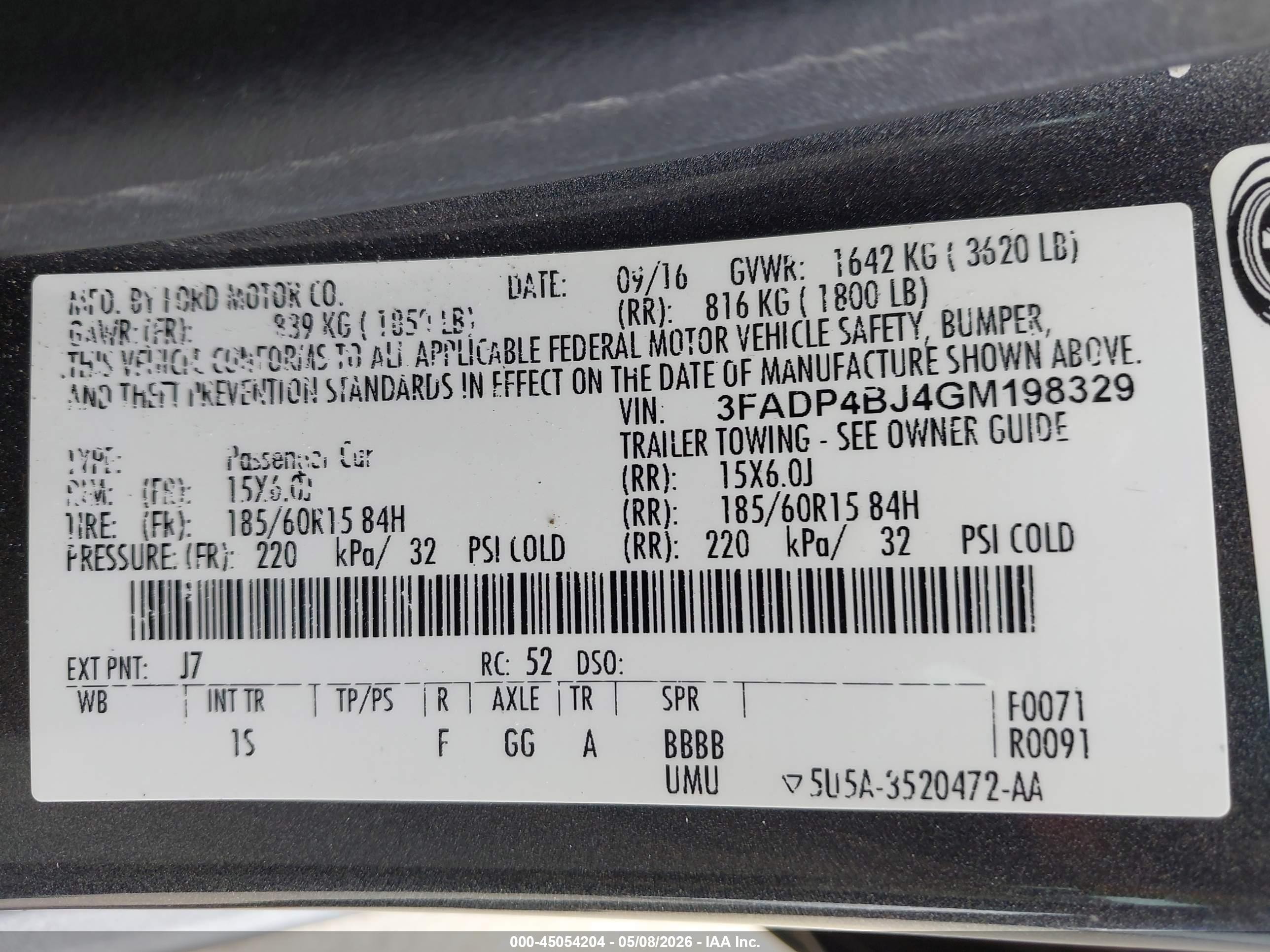 2016 Ford Fiesta Se Серый vin: 3FADP4BJ4GM198329