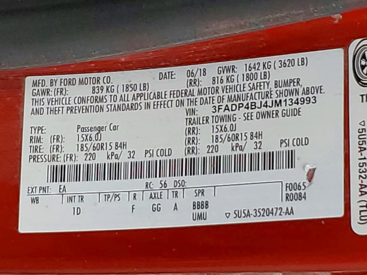 2018 Ford Fiesta Se Orange vin: 3FADP4BJ4JM134993