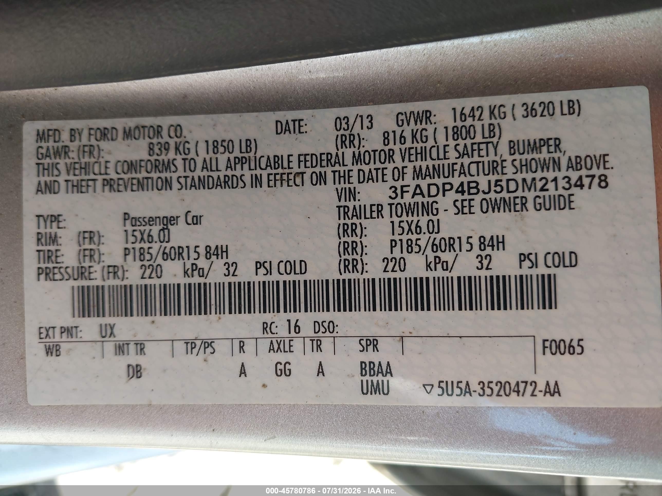 2013 Ford Fiesta Se Silver vin: 3FADP4BJ5DM213478
