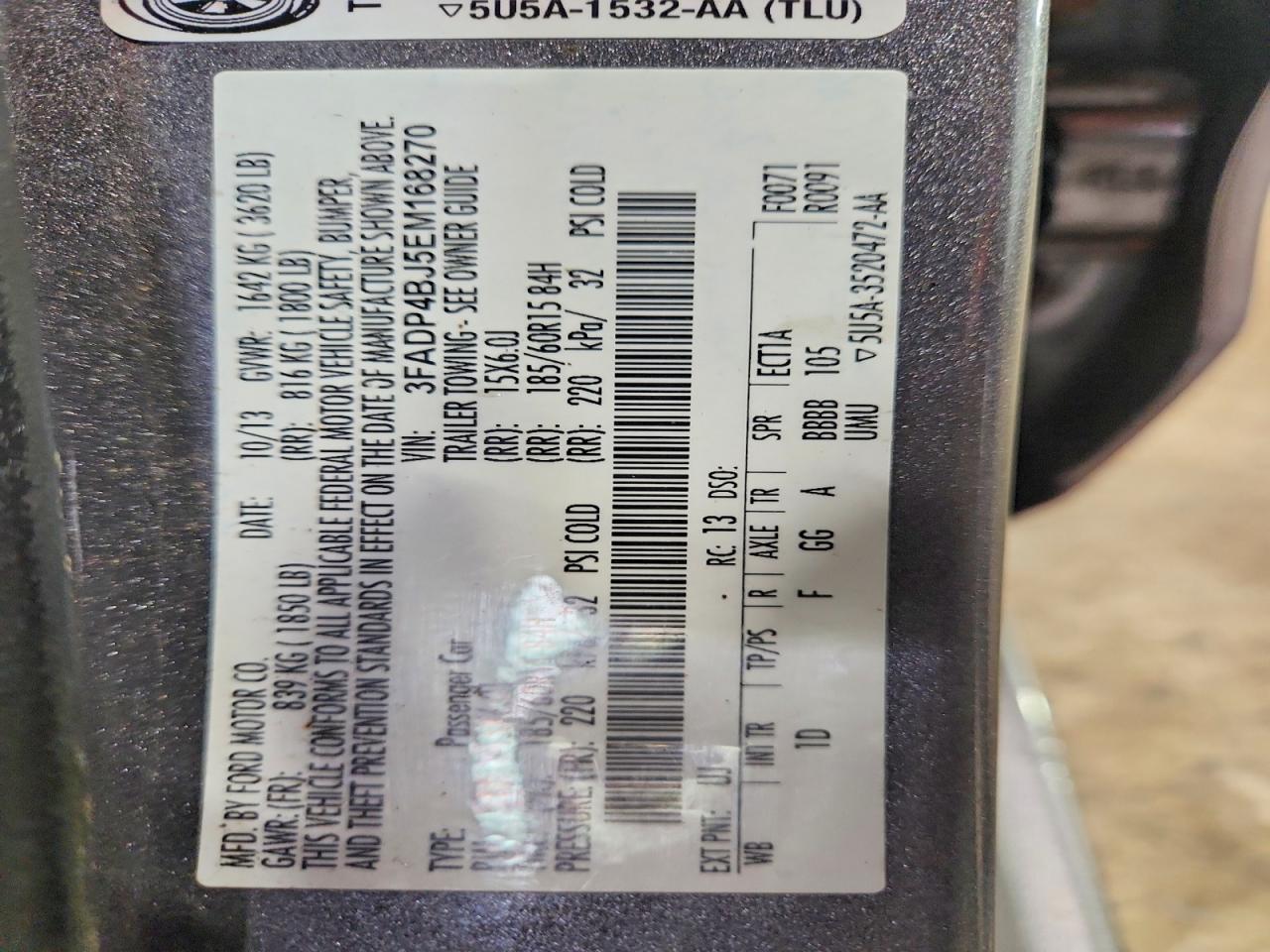 2014 Ford Fiesta Se Gray vin: 3FADP4BJ5EM168270