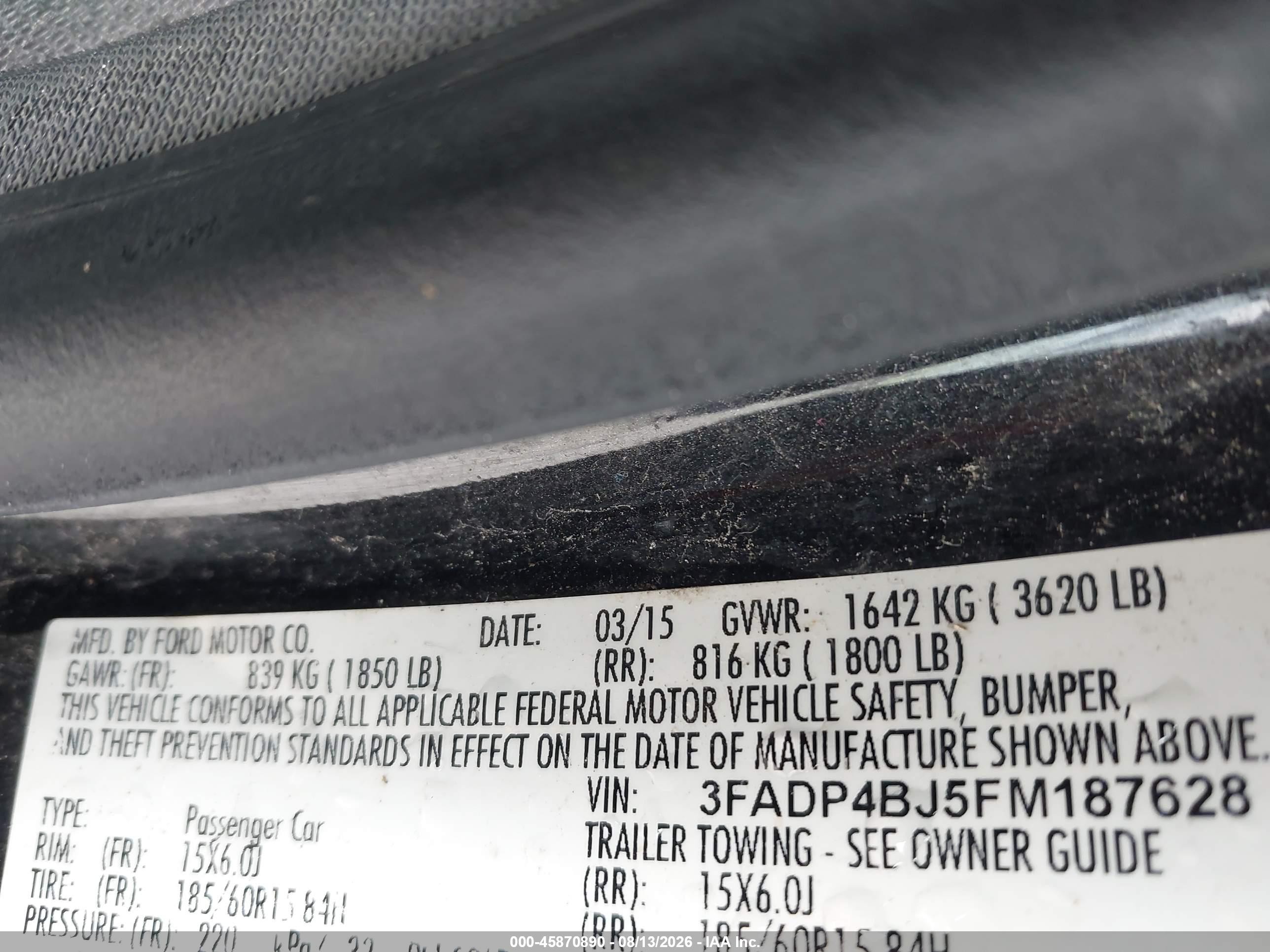2015 Ford Fiesta Se Черный vin: 3FADP4BJ5FM187628