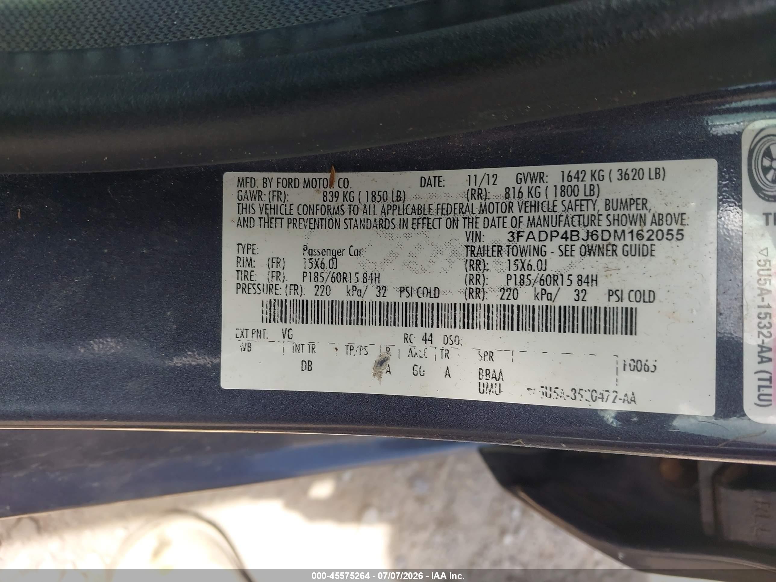2013 Ford Fiesta Se Gray vin: 3FADP4BJ6DM162055