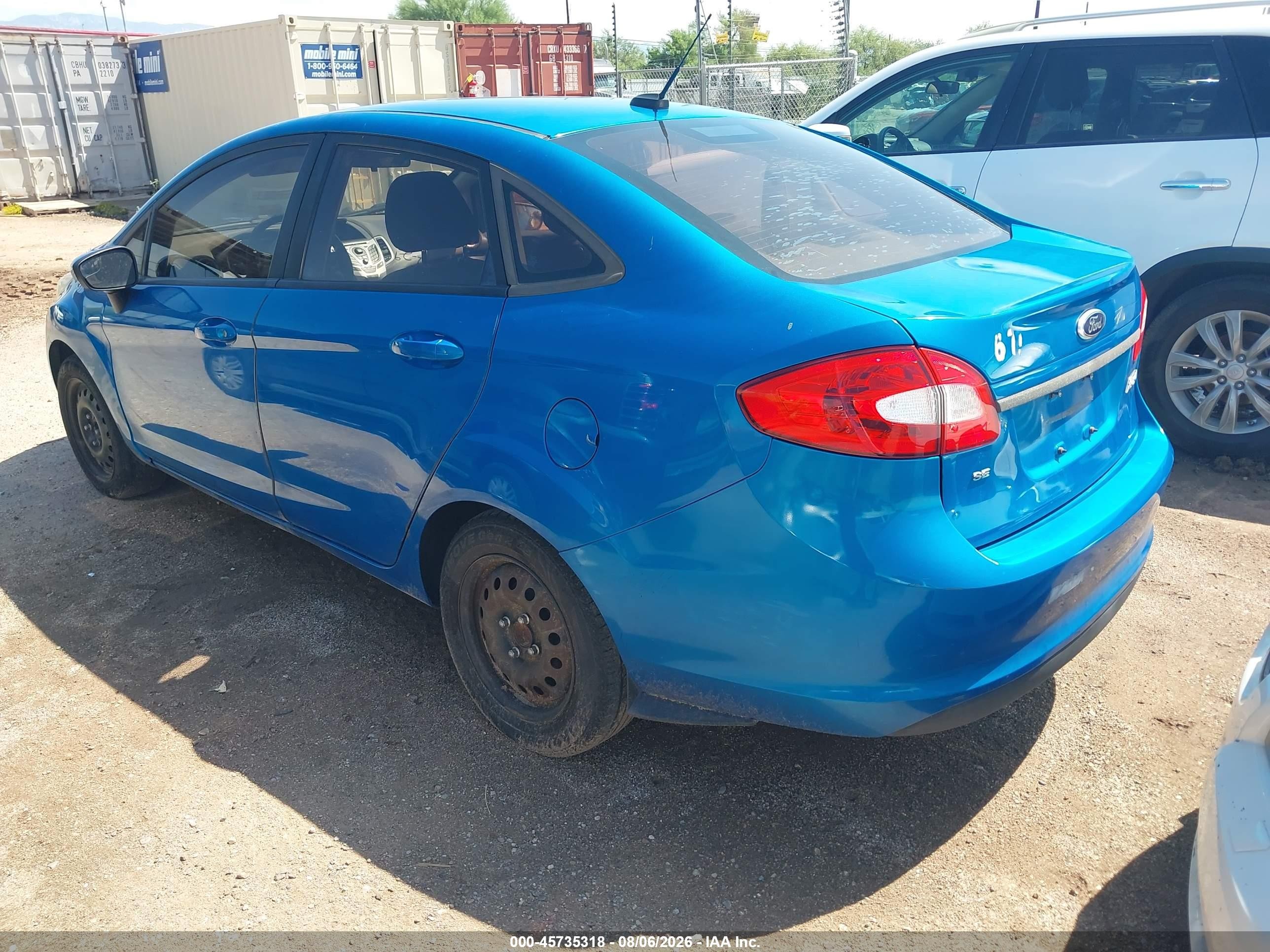 2013 Ford Fiesta Se Blue vin: 3FADP4BJ6DM167496