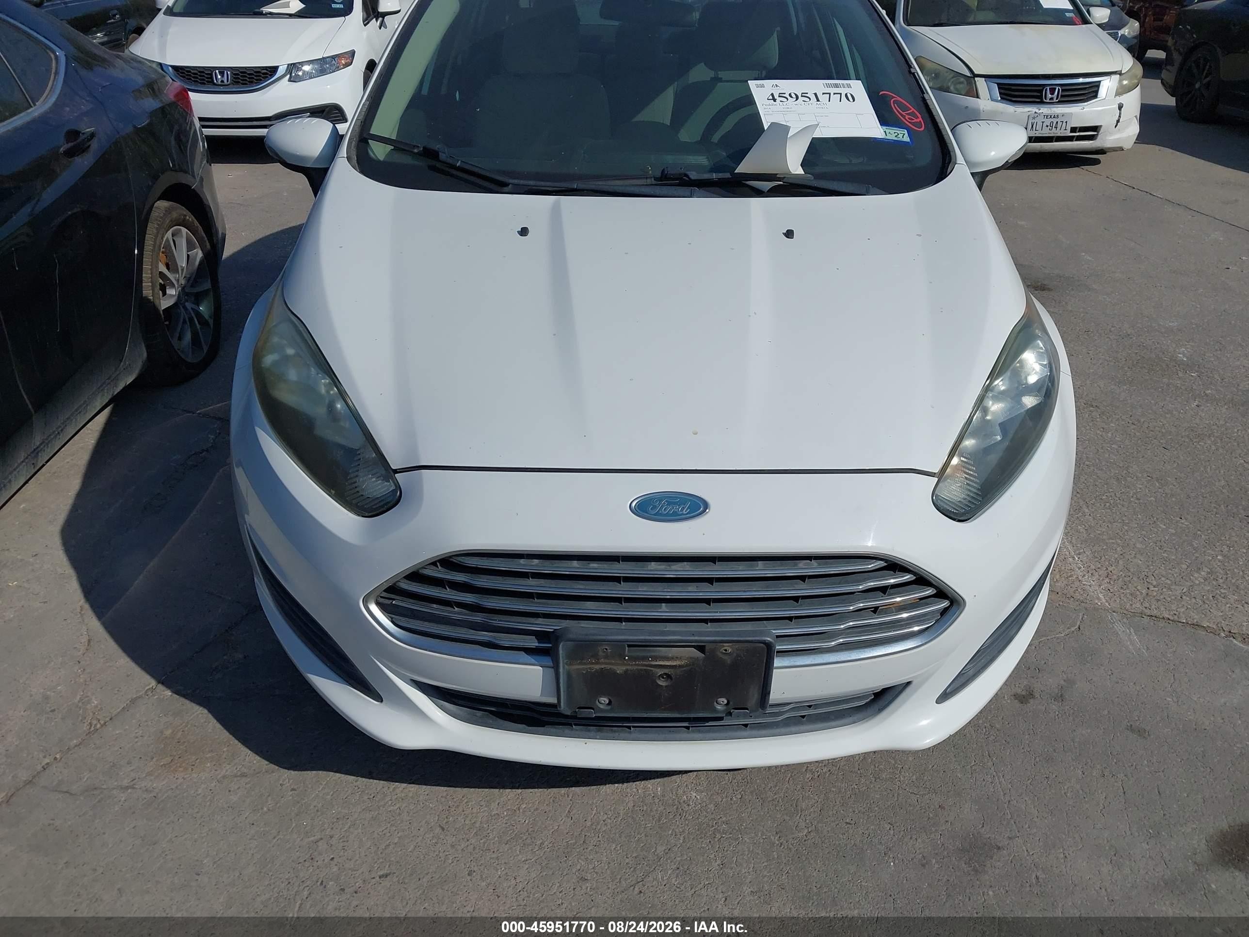 2014 Ford Fiesta Se White vin: 3FADP4BJ6EM207237