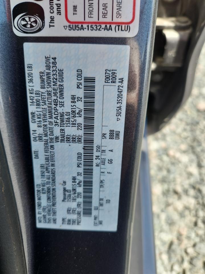 2014 Ford Fiesta Se Gray vin: 3FADP4BJ6EM233384