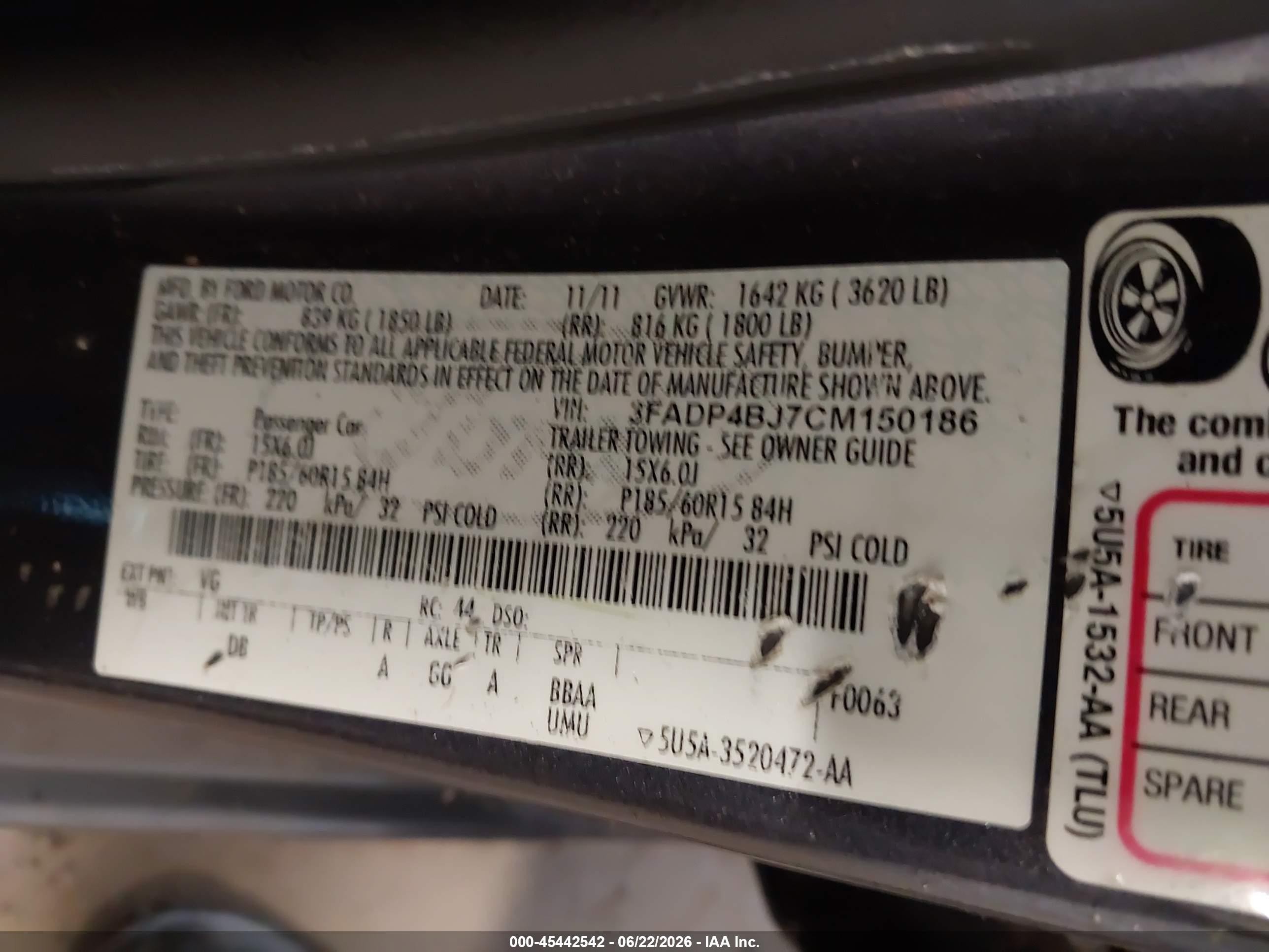 2012 Ford Fiesta Se Gray vin: 3FADP4BJ7CM150186