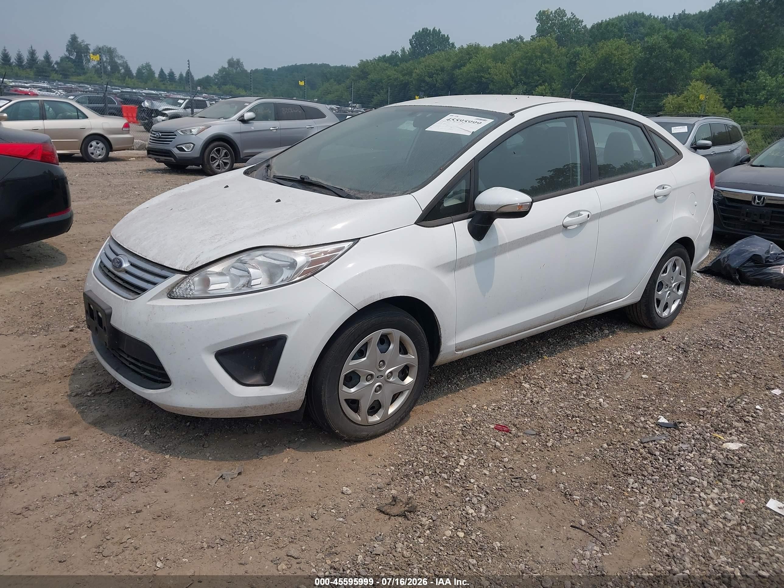 2013 Ford Fiesta Se White vin: 3FADP4BJ7DM146558