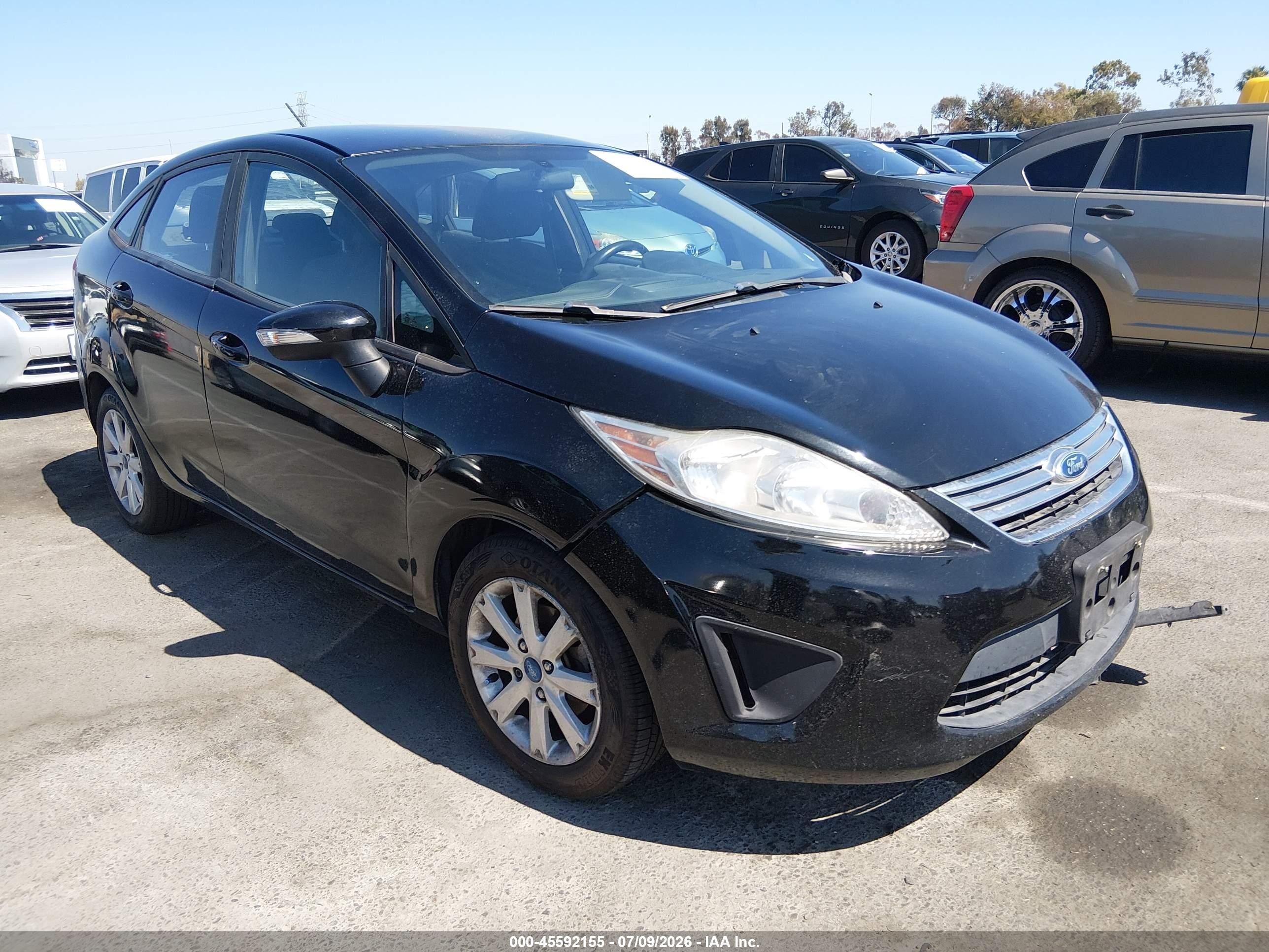 2013 Ford Fiesta Se Black vin: 3FADP4BJ7DM208105
