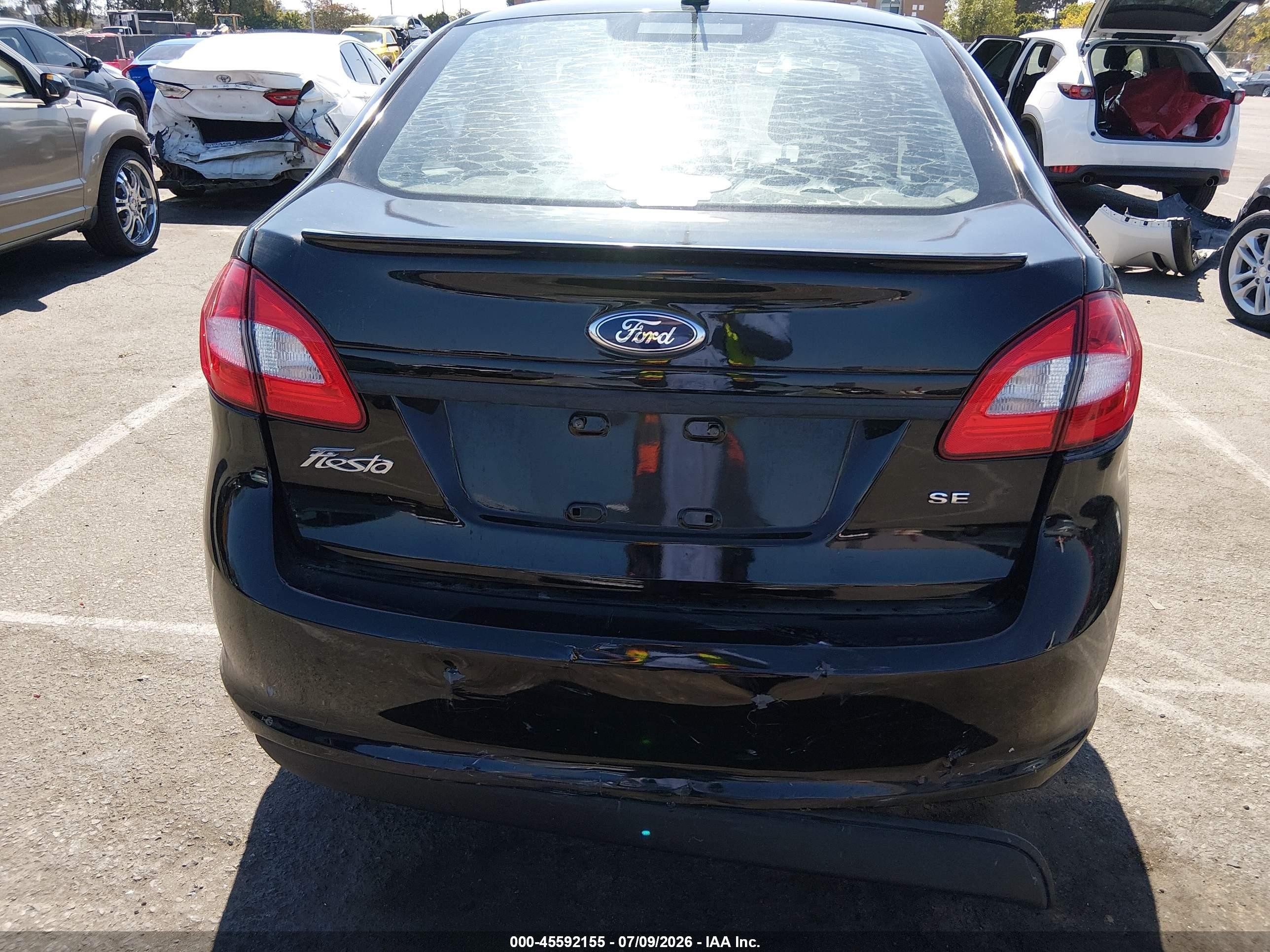 2013 Ford Fiesta Se Black vin: 3FADP4BJ7DM208105