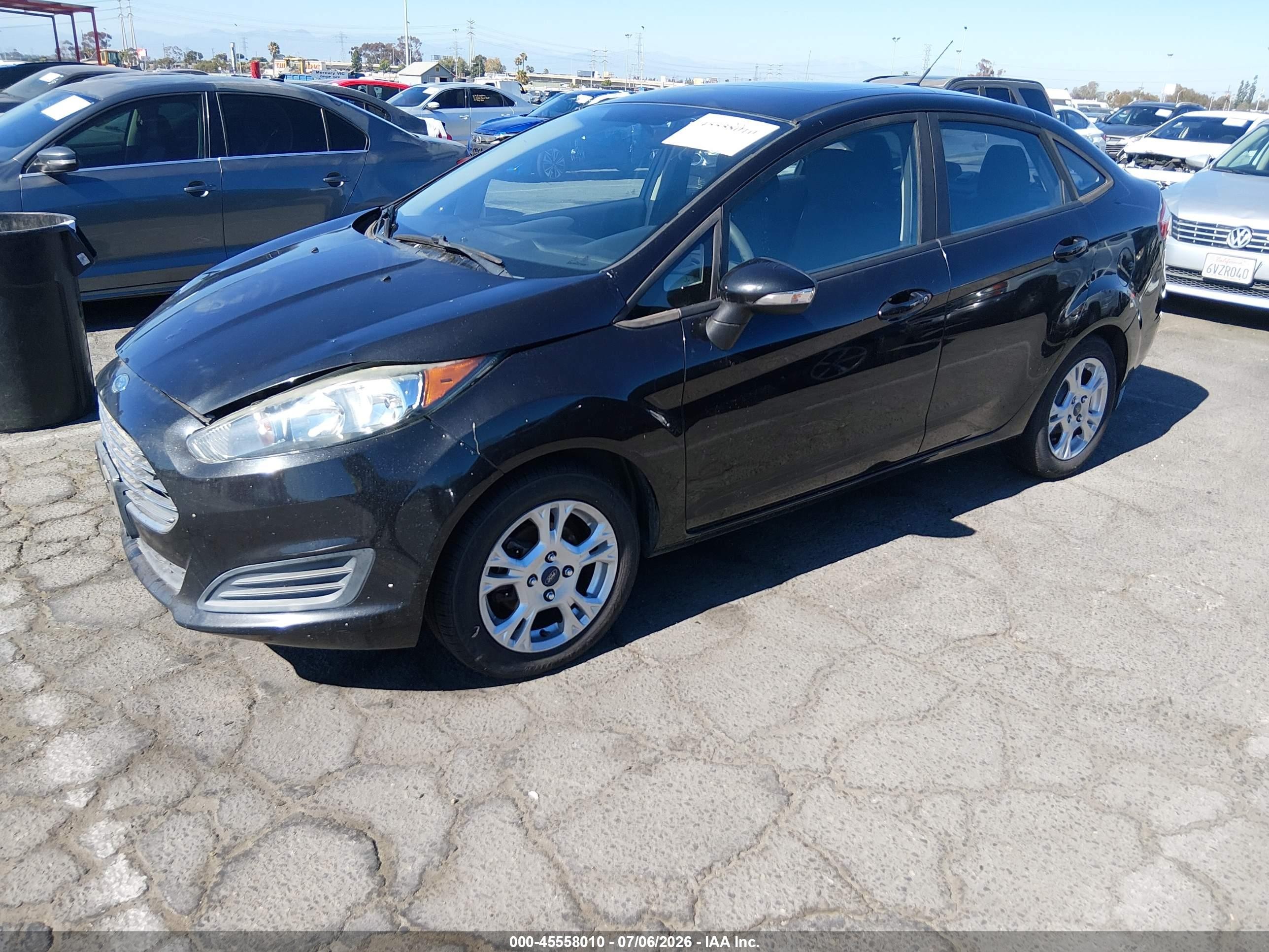 2014 Ford Fiesta Se Black vin: 3FADP4BJ7EM190948