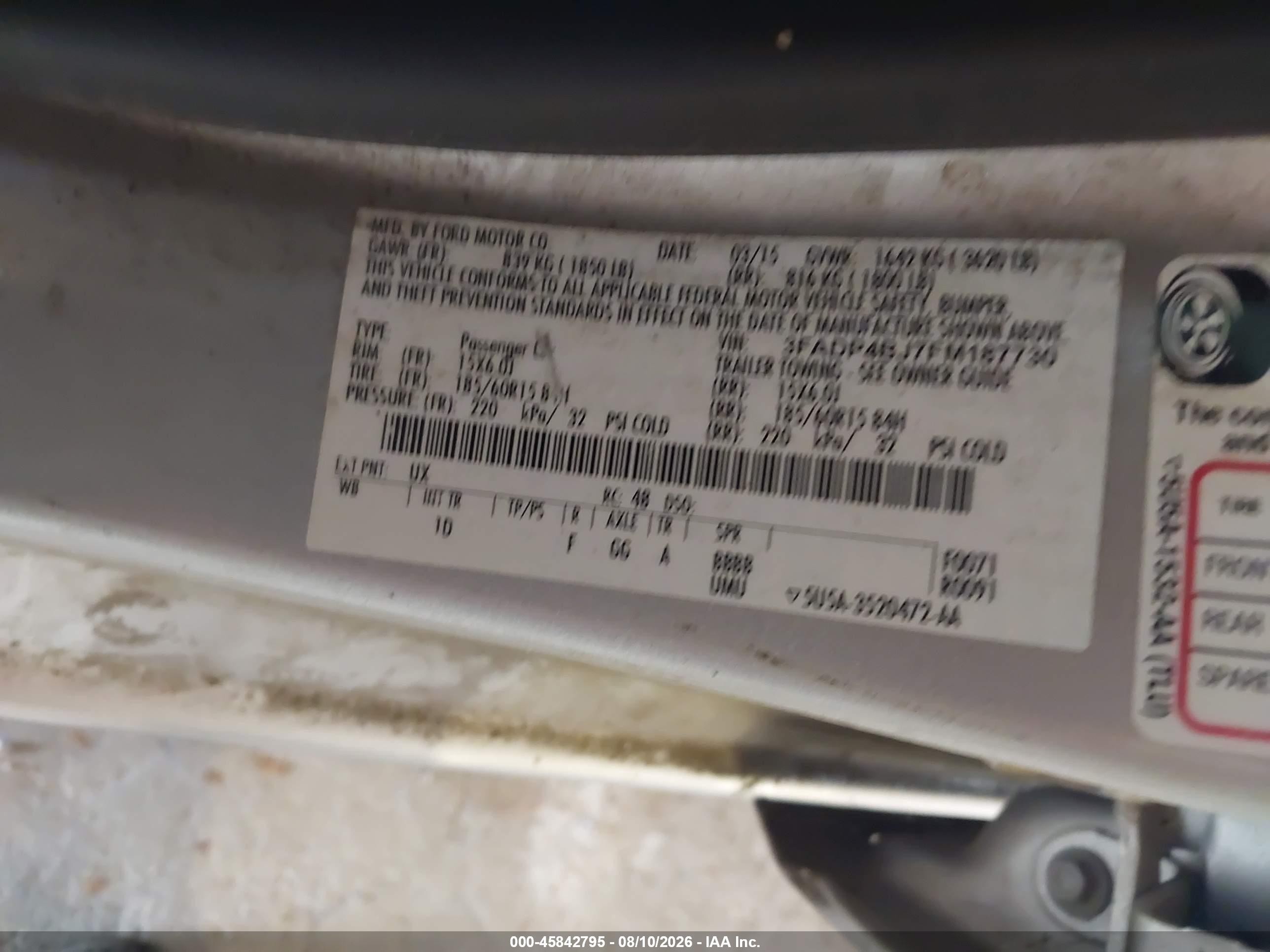 2015 Ford Fiesta Se Silver vin: 3FADP4BJ7FM187730