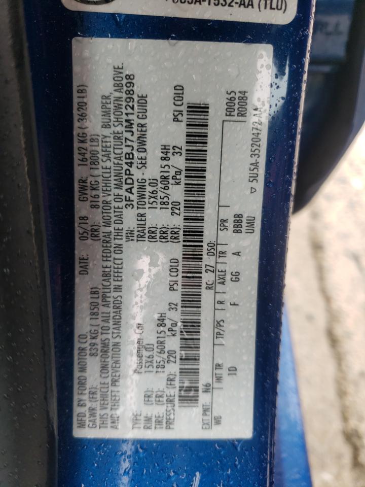 2018 Ford Fiesta Se Blue vin: 3FADP4BJ7JM129898