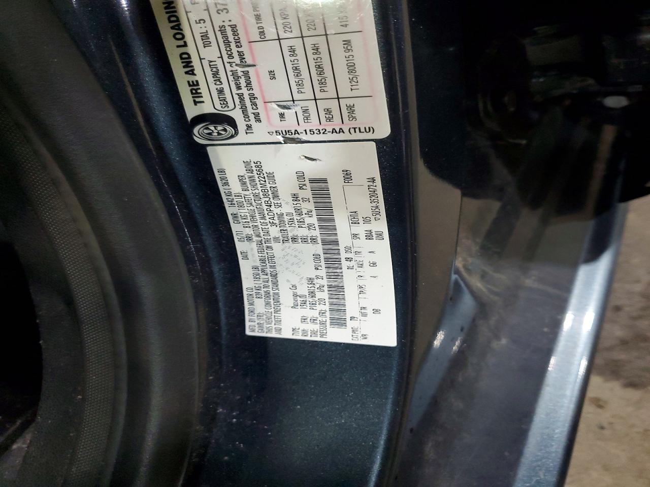 2011 Ford Fiesta Se Gray vin: 3FADP4BJ8BM225685