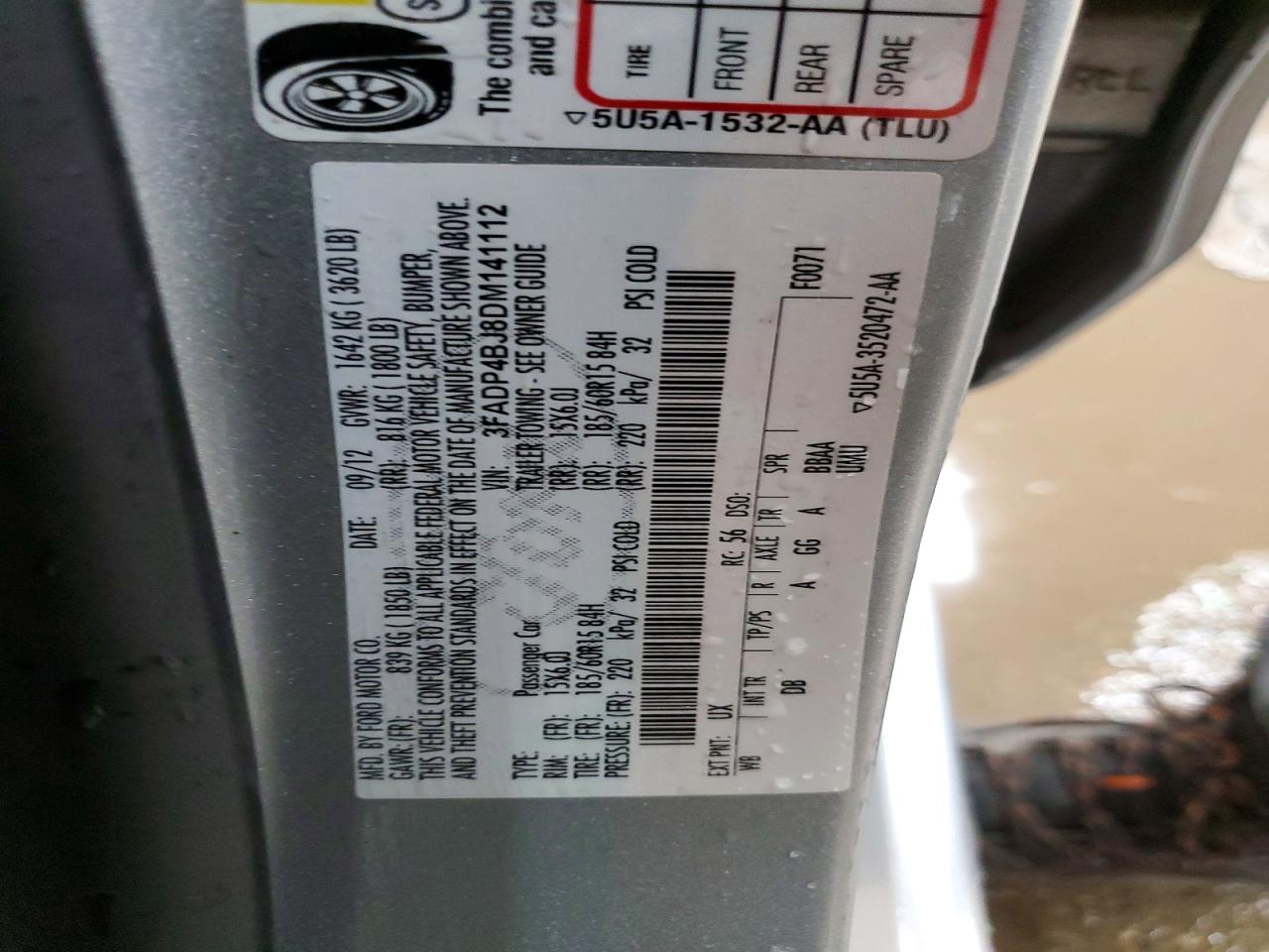 2013 Ford Fiesta Se Silver vin: 3FADP4BJ8DM141112