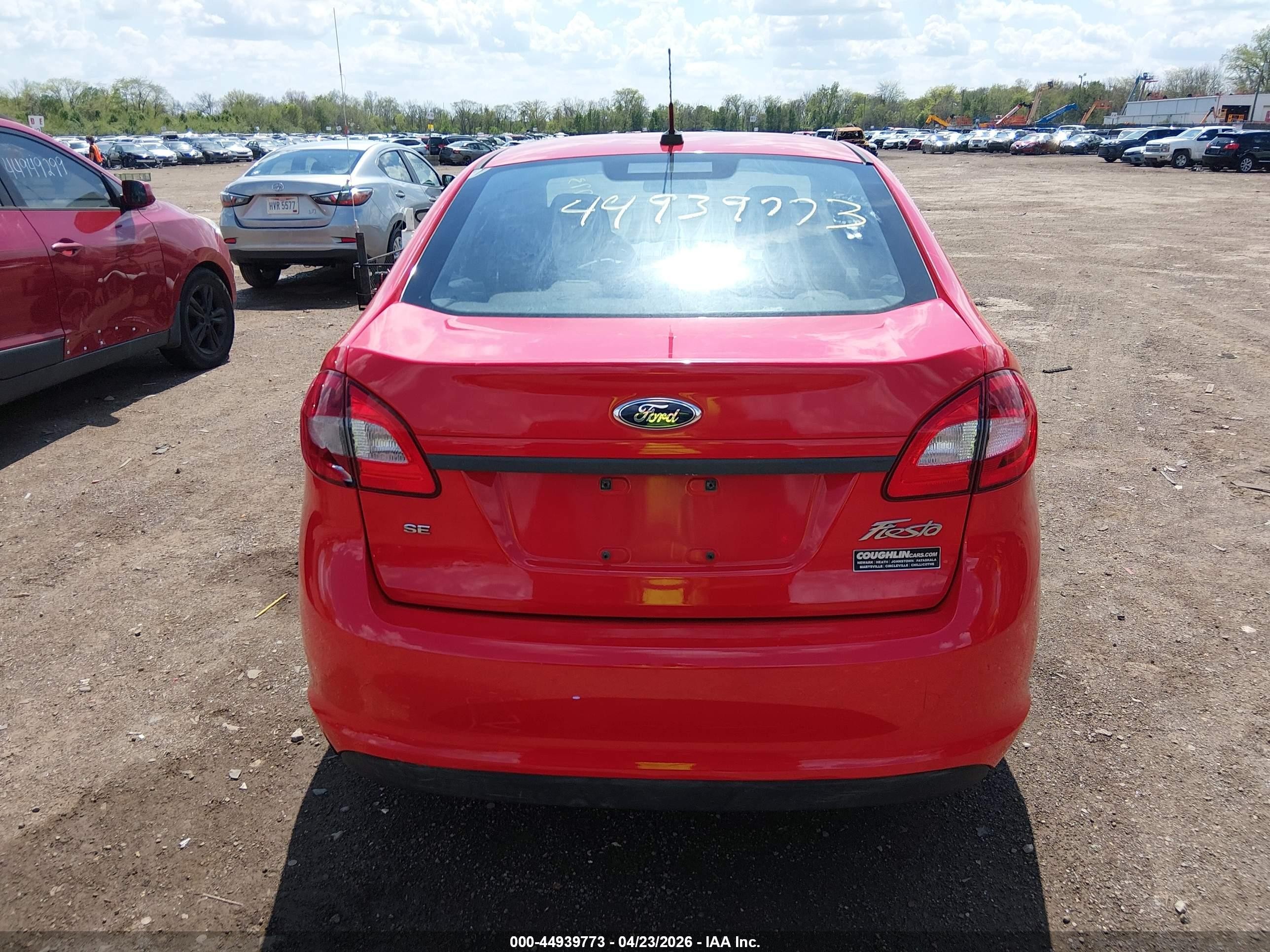 2013 Ford Fiesta Se Red vin: 3FADP4BJ8DM193369