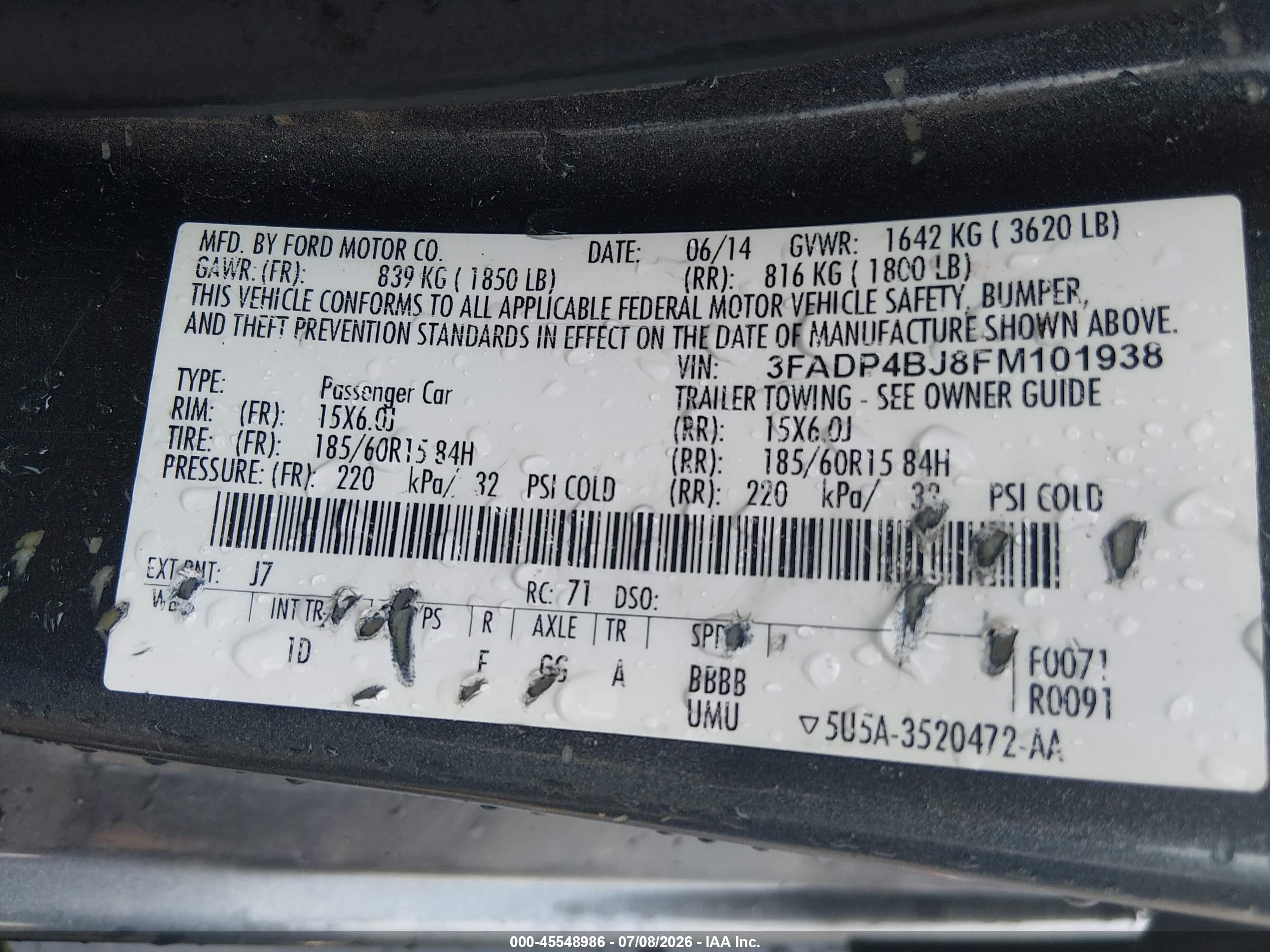 2015 Ford Fiesta Se Серый vin: 3FADP4BJ8FM101938