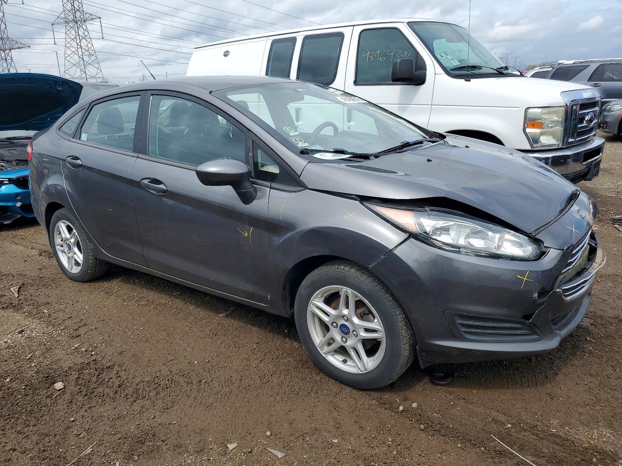 2019 Ford Fiesta Se Серый vin: 3FADP4BJ8KM104378