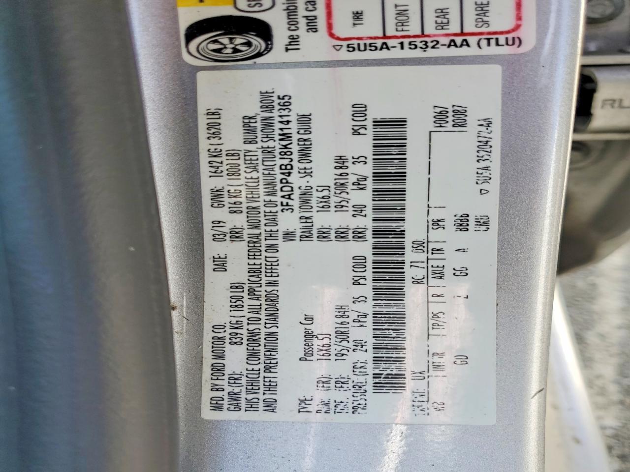 2019 Ford Fiesta Se Silver vin: 3FADP4BJ8KM141365