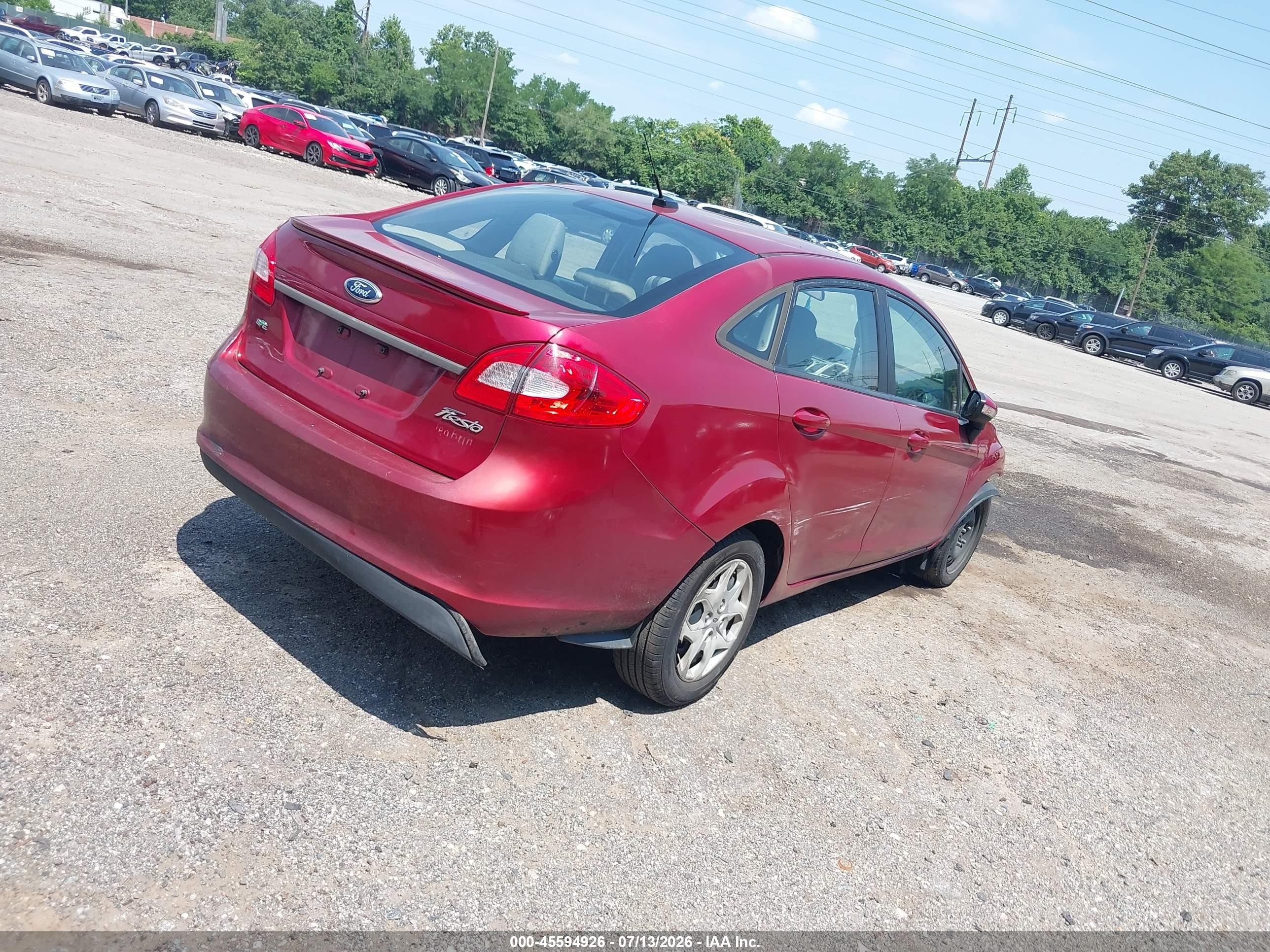 2013 Ford Fiesta Se Red vin: 3FADP4BJ9DM108927