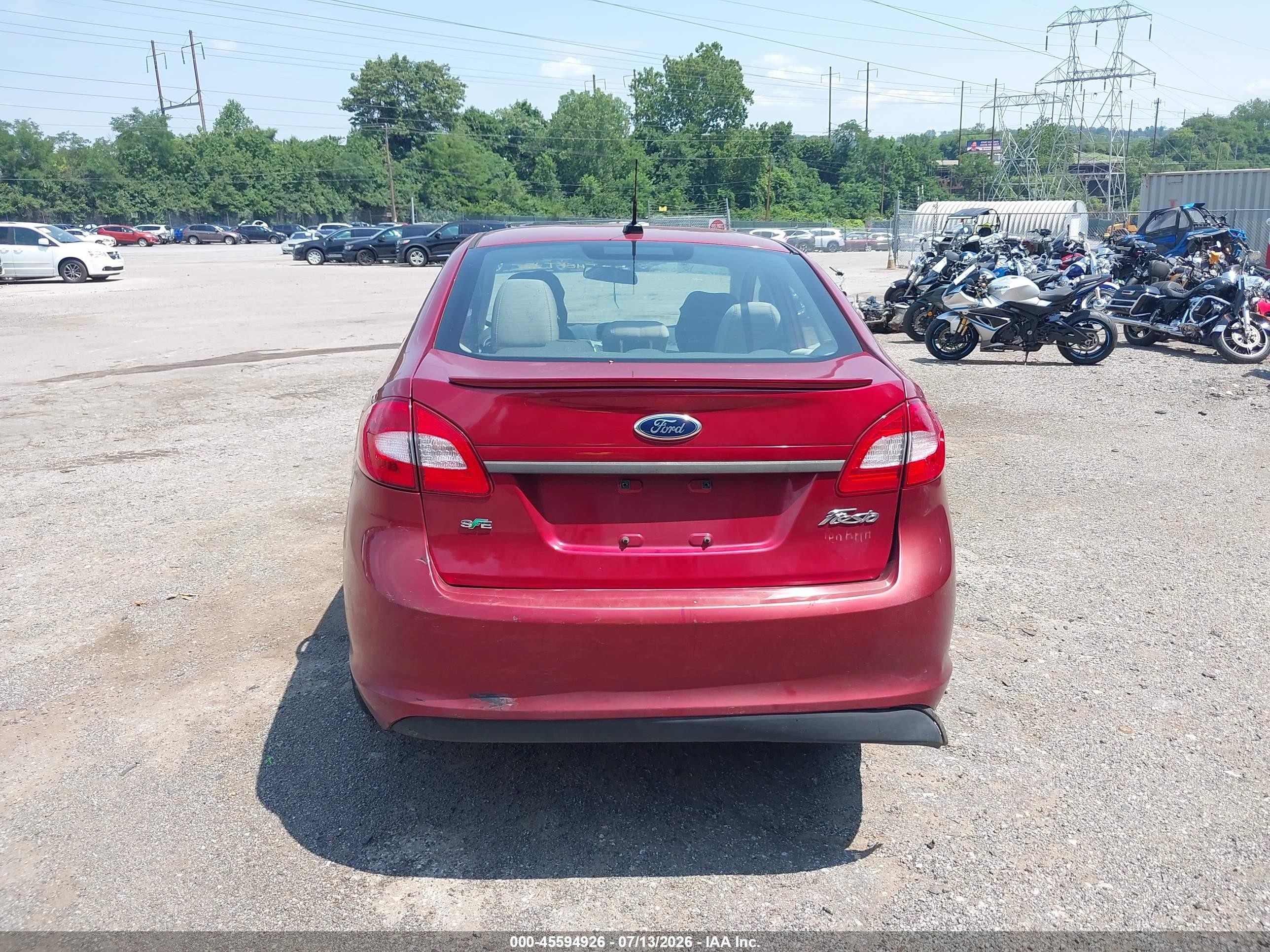 2013 Ford Fiesta Se Red vin: 3FADP4BJ9DM108927