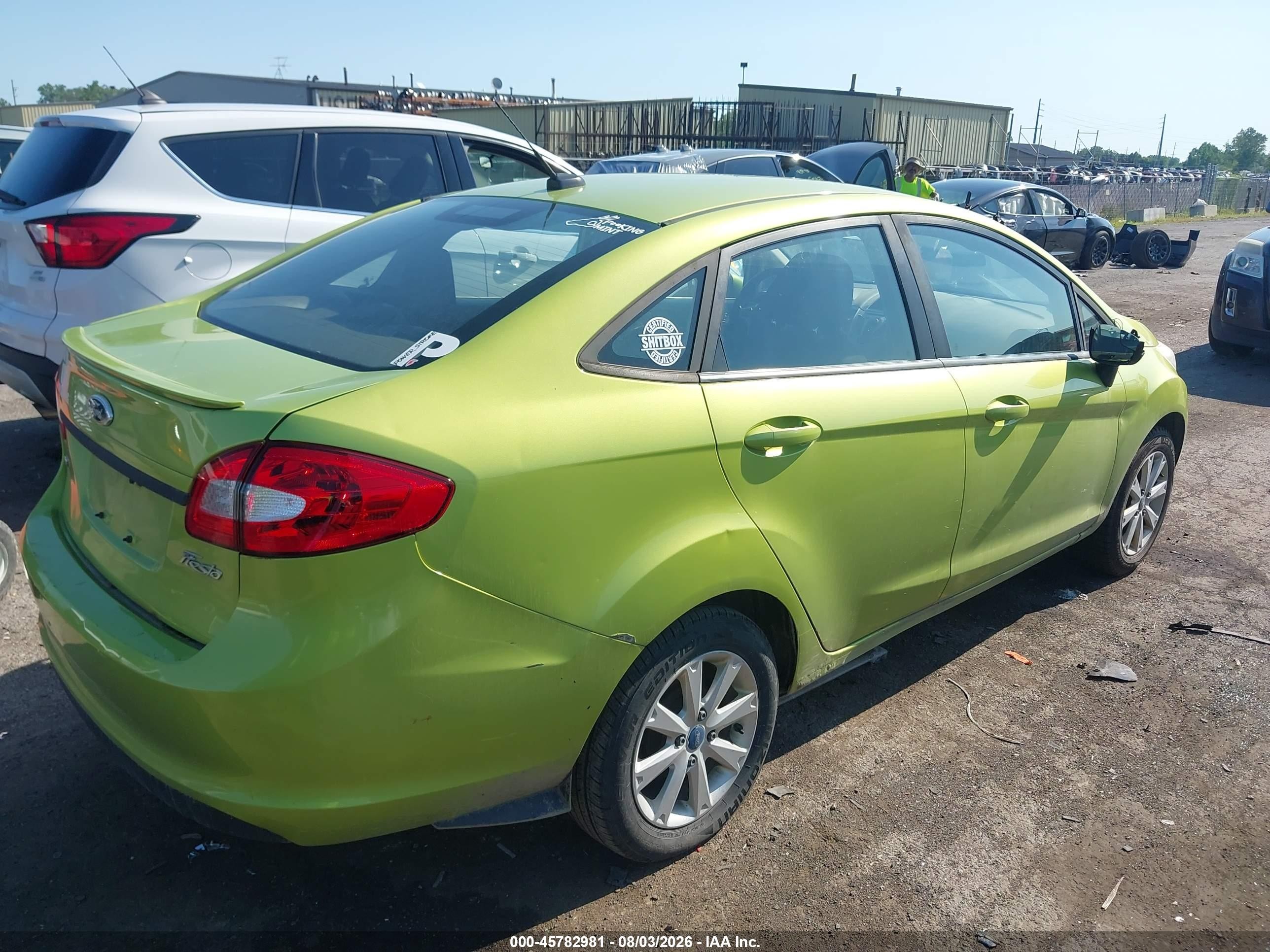 2013 Ford Fiesta Se Green vin: 3FADP4BJ9DM158694